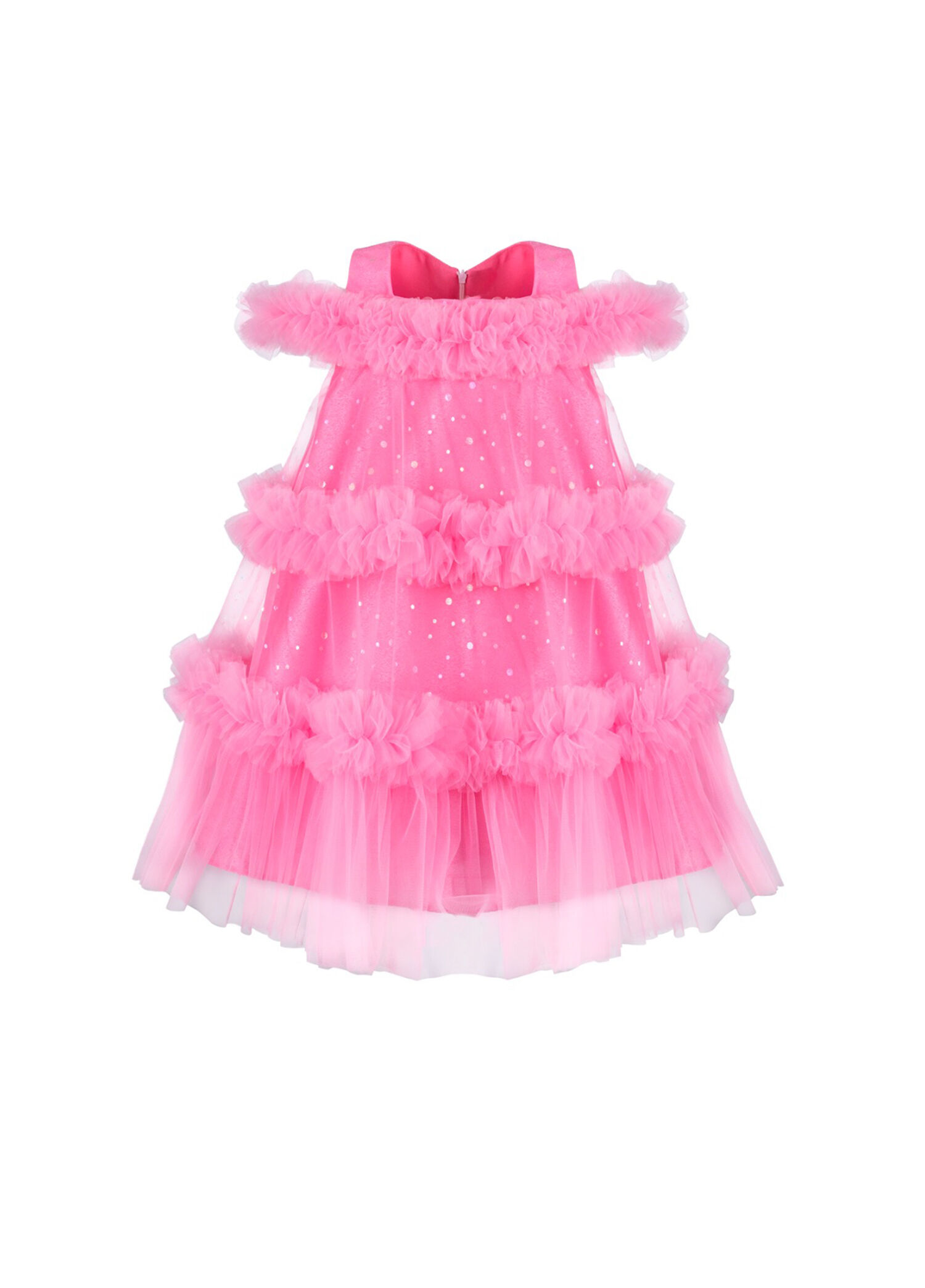 Barbie Concept 7 Pembe Tüllü Kolsuz Kız Çocuk Elbise
