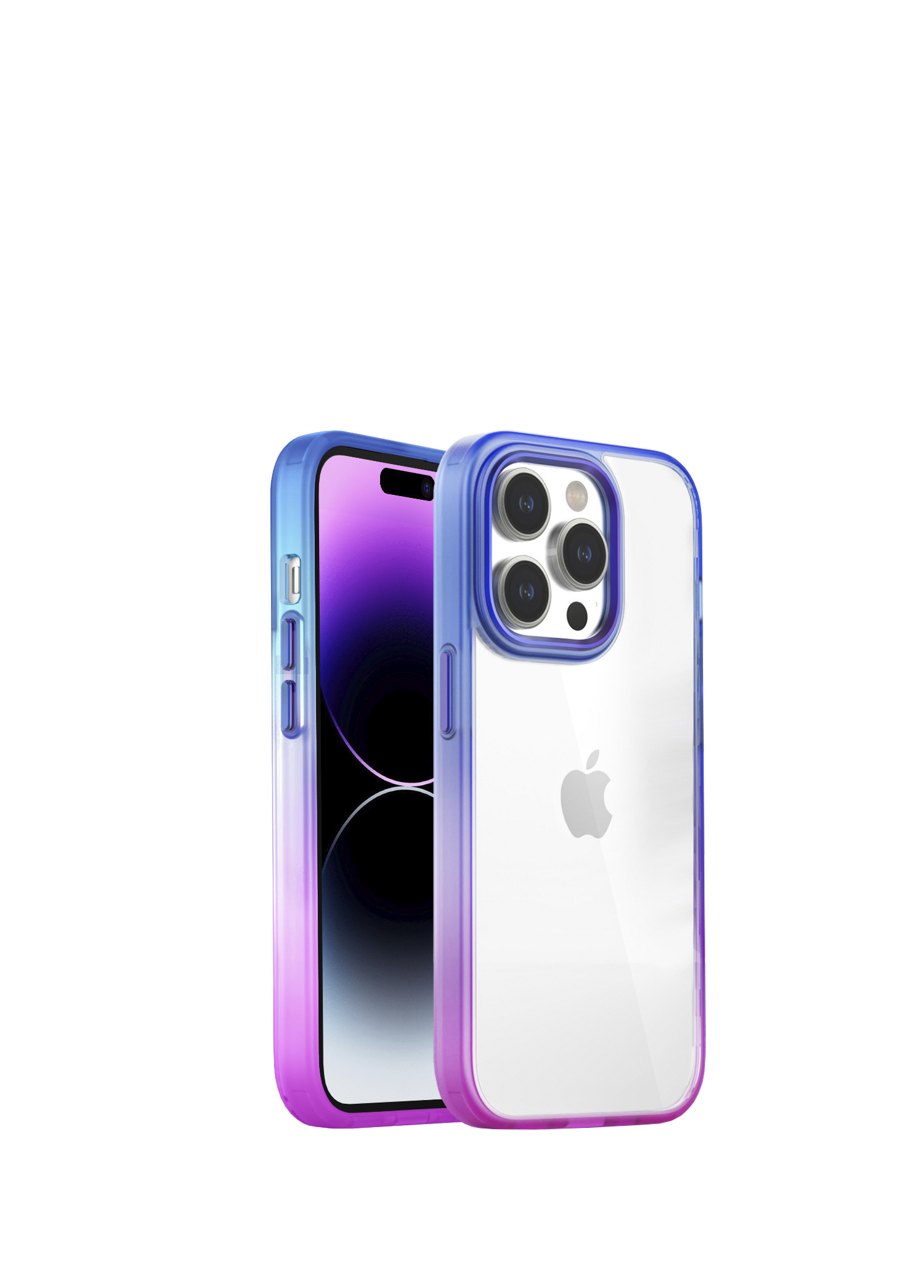 iPhone 14 Pro Max Air Bumper Rainbow Pink Blue Kılıf