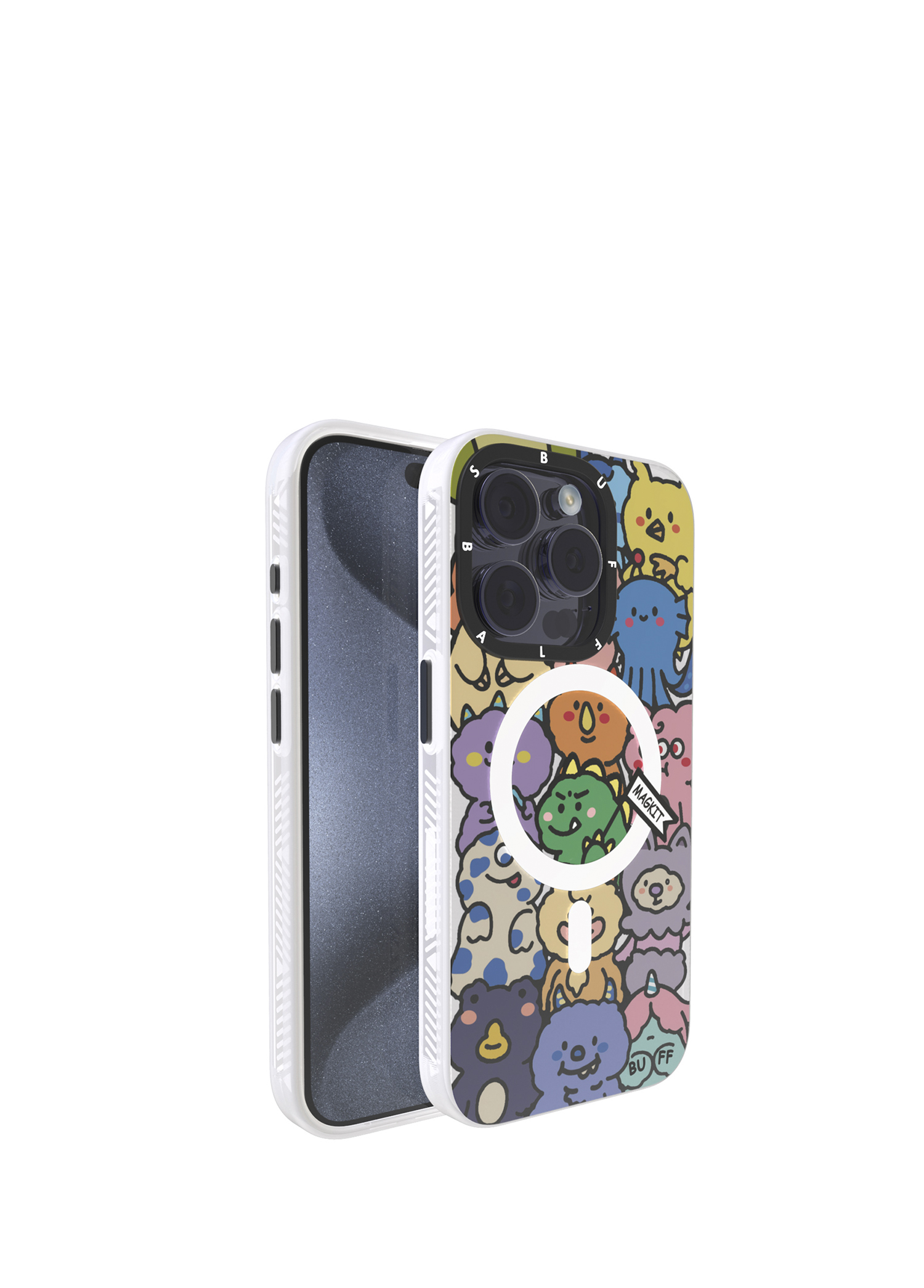 iPhone 15 Pro MagKit Happy Monster Desenli Kılıf