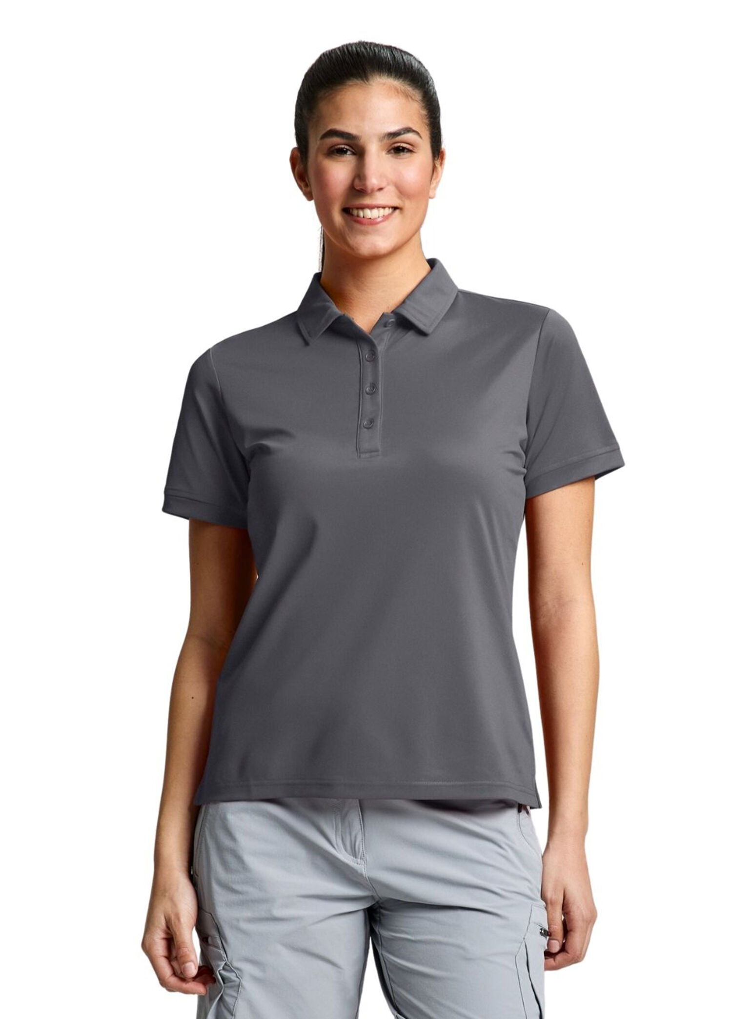 Ws Tech Pique Gri Polo Yaka Kısa Kollu Kadın Spor T-shirt