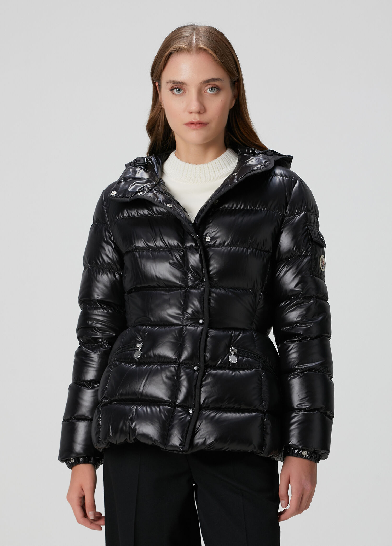 Barante Siyah Kapüşonlu Puffer Mont