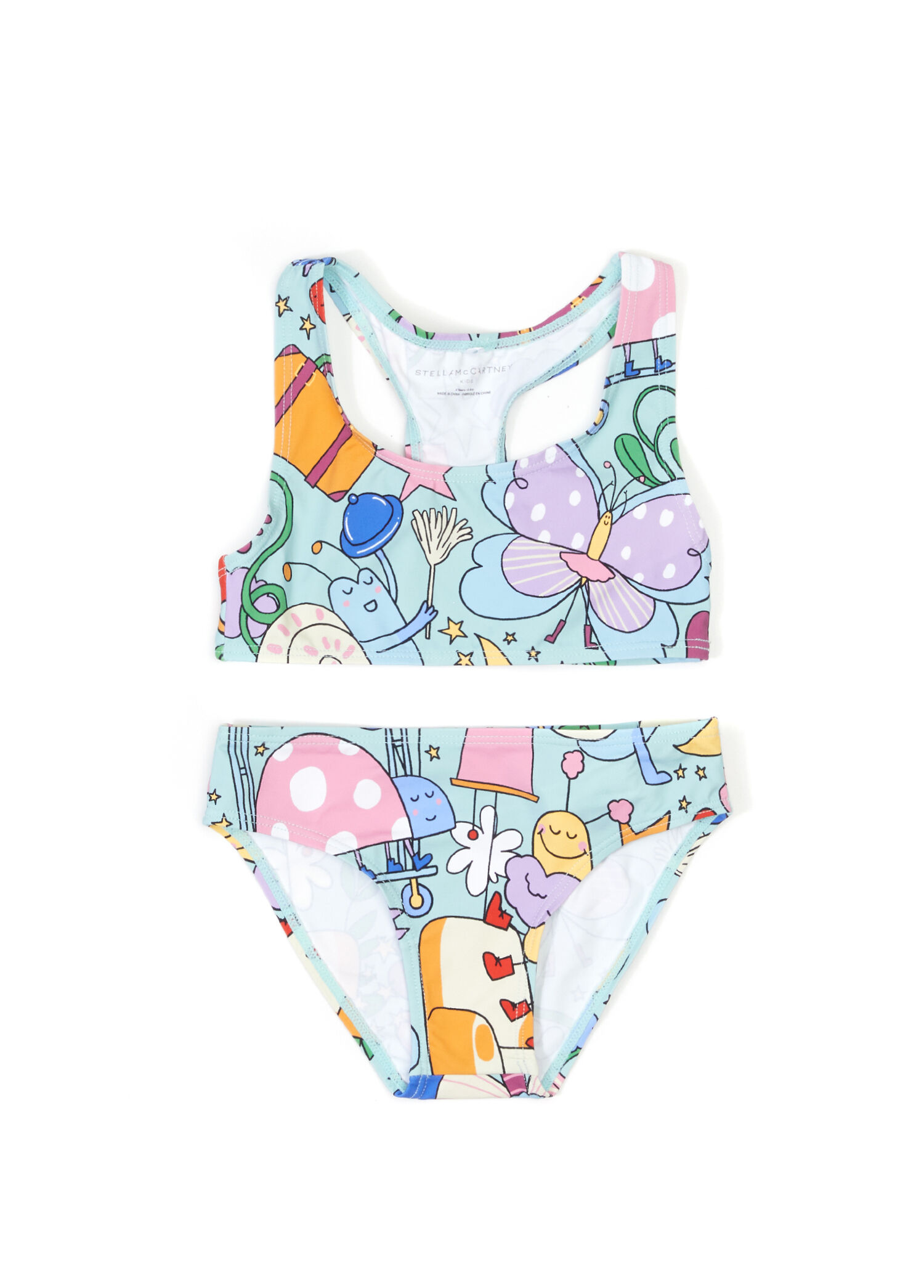 Çok Renkli Desenli Kız Çocuk Bikini Takımı