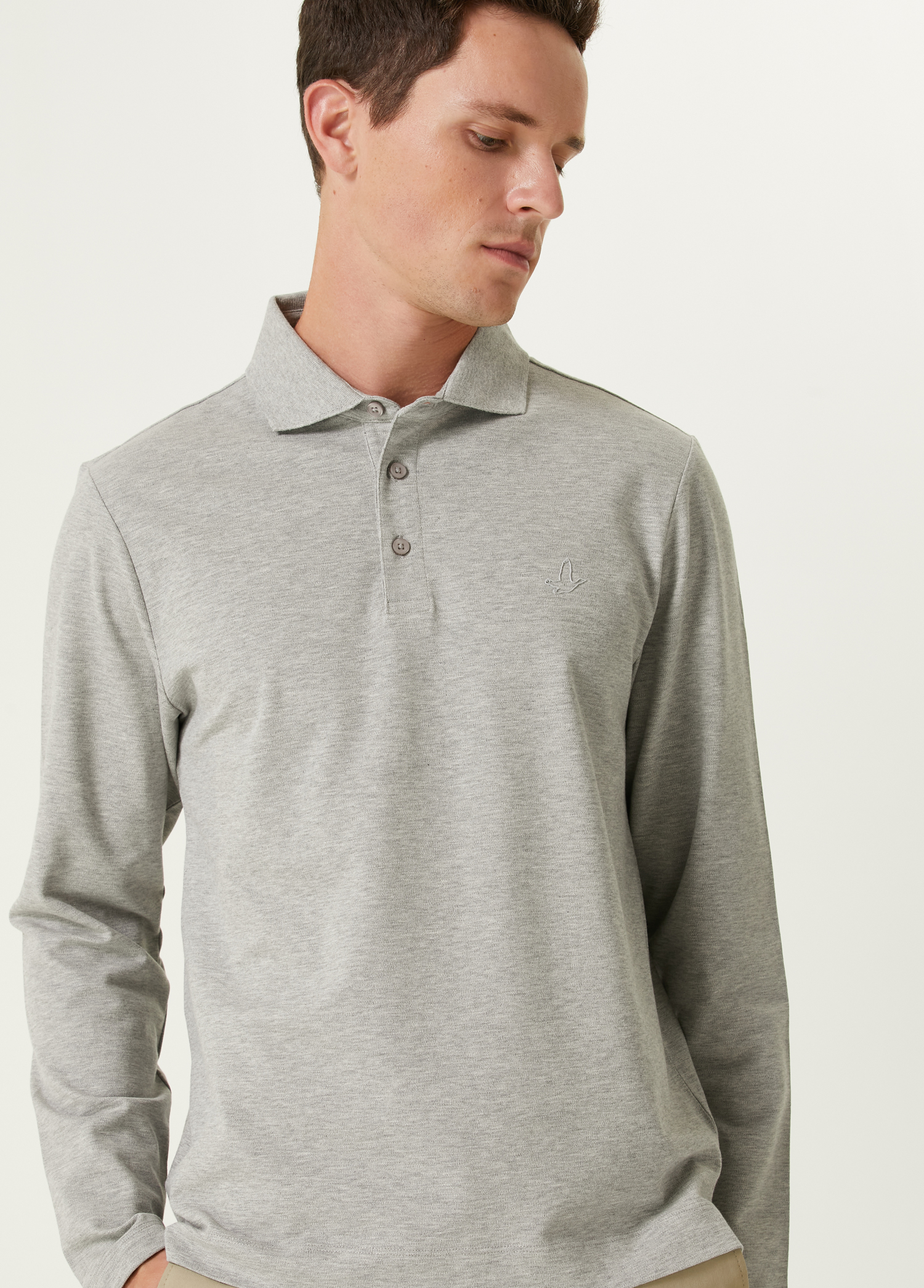 Comfort Fit Gri Polo Sweatshirt_1