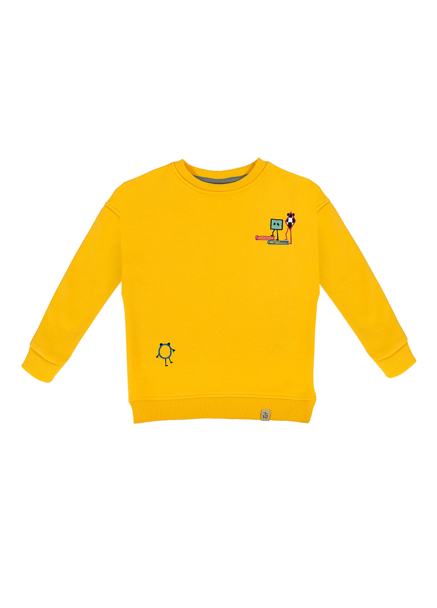 Jumping Shapes Sarı Uzun Kollu Erkek Çocuk Sweatshirt