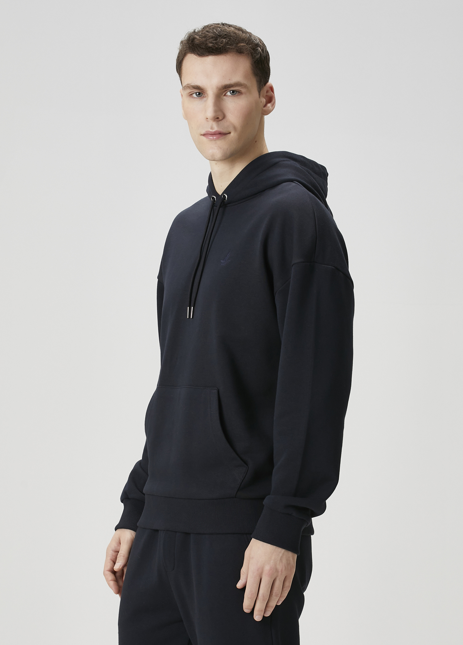 Lacivert Kapüşonlu Sweatshirt_1
