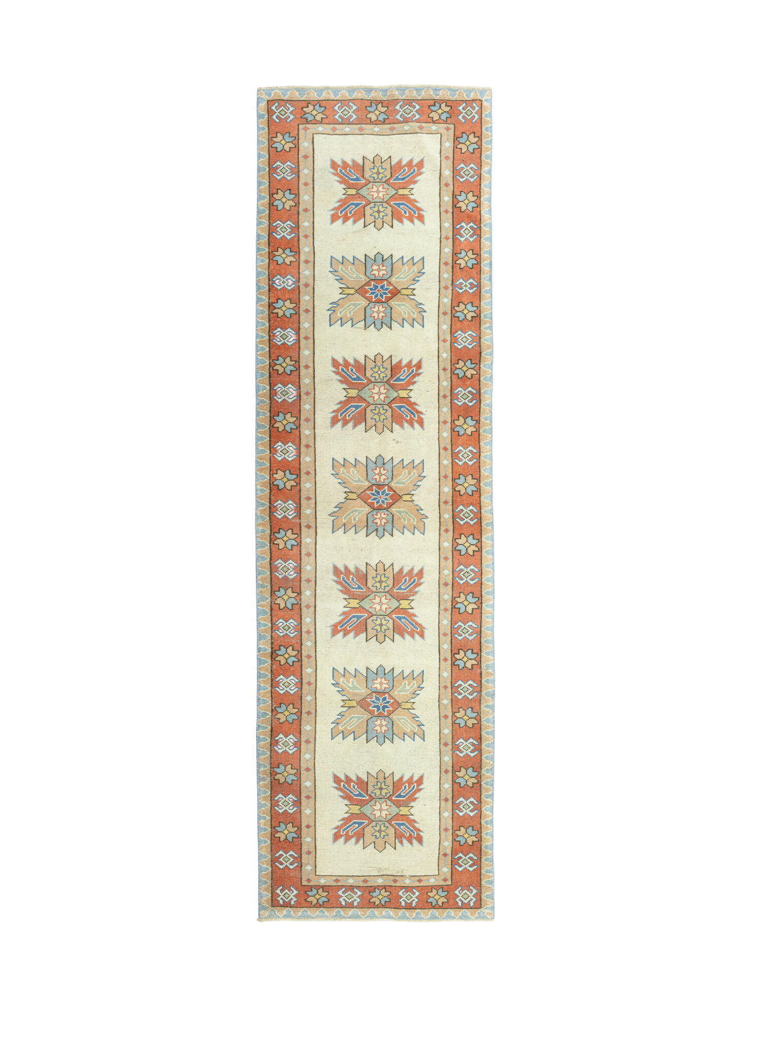 İnay Renkli El Dokuma Yün Yolluk 83 x 296 cm