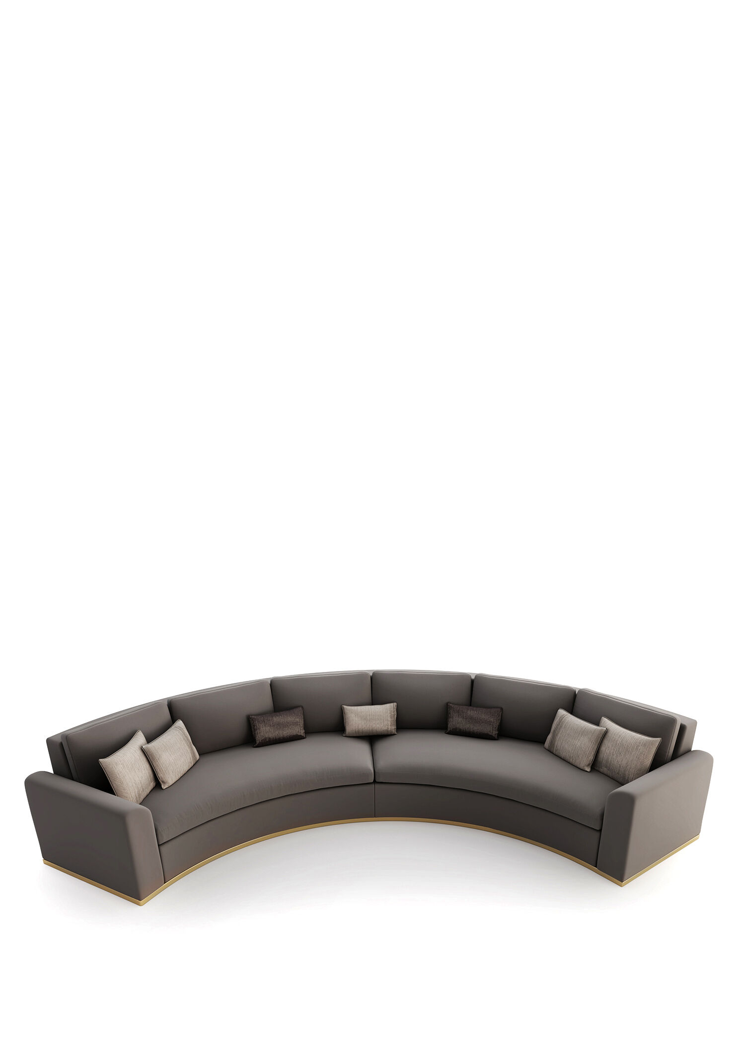 Moon Gri Oval Altılı Kanepe
