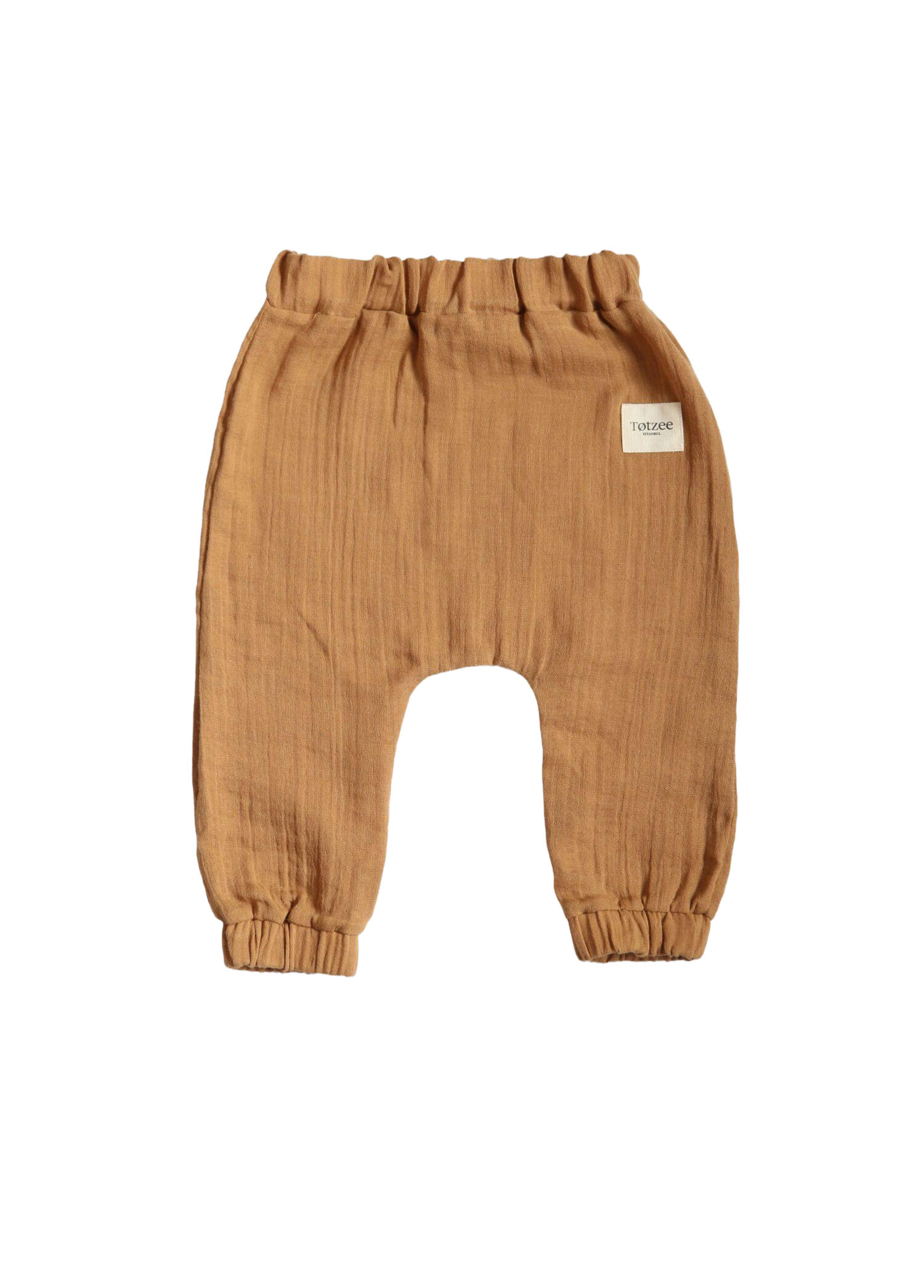 Camel Kahverengi Müslin Unisex Bebek Balon Pantolon