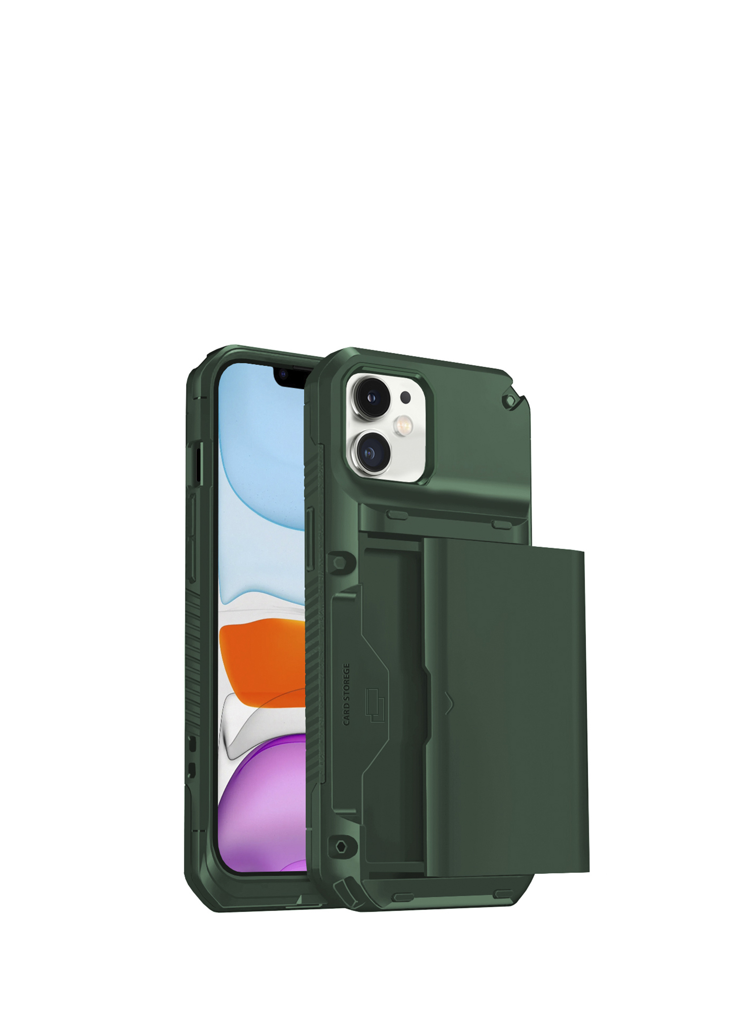 iPhone 11 Slide Armor Dark Green Plastik Kılıf