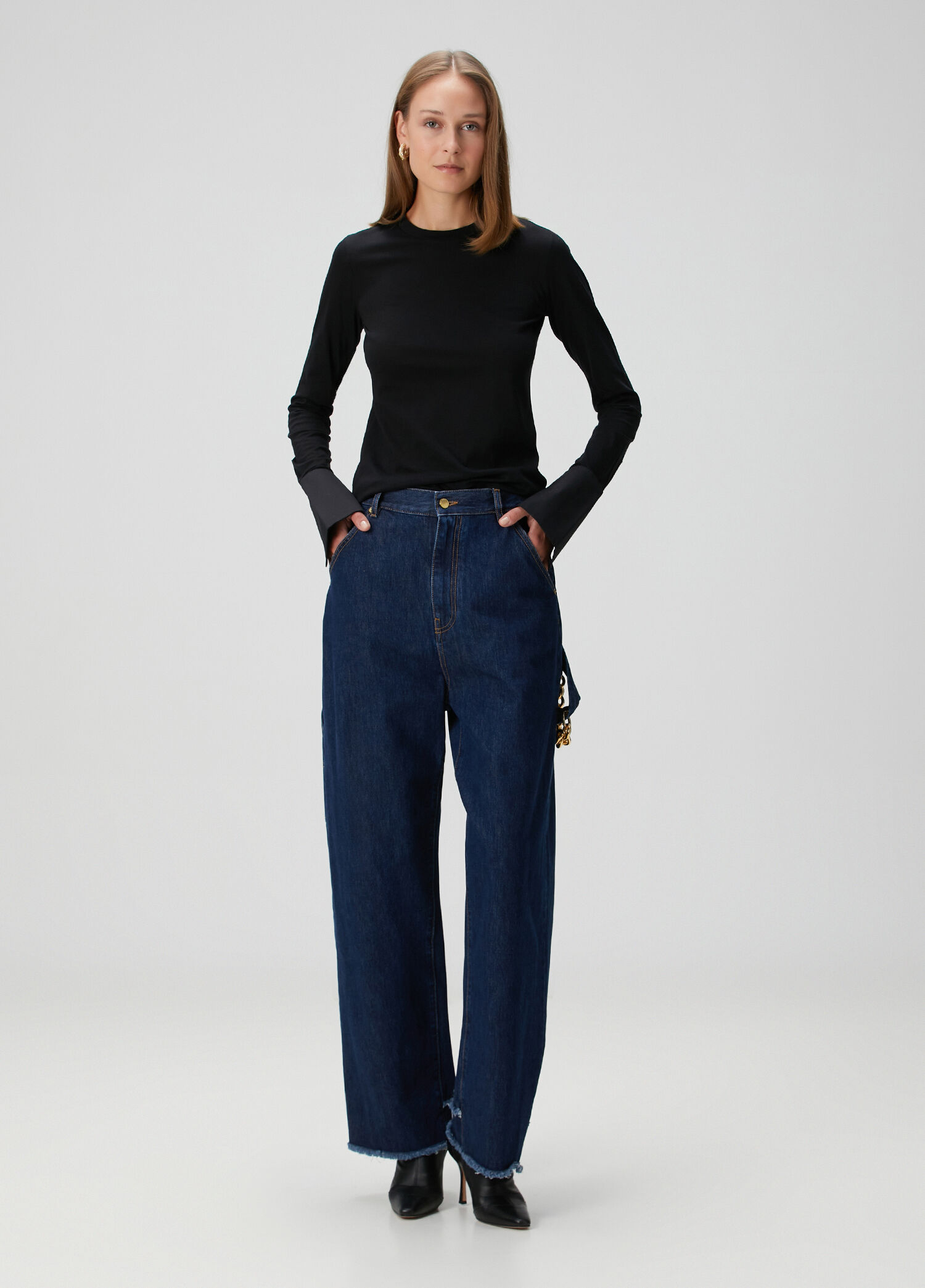 Lisa Loose Fit Koyu Mavi Jean Pantolon