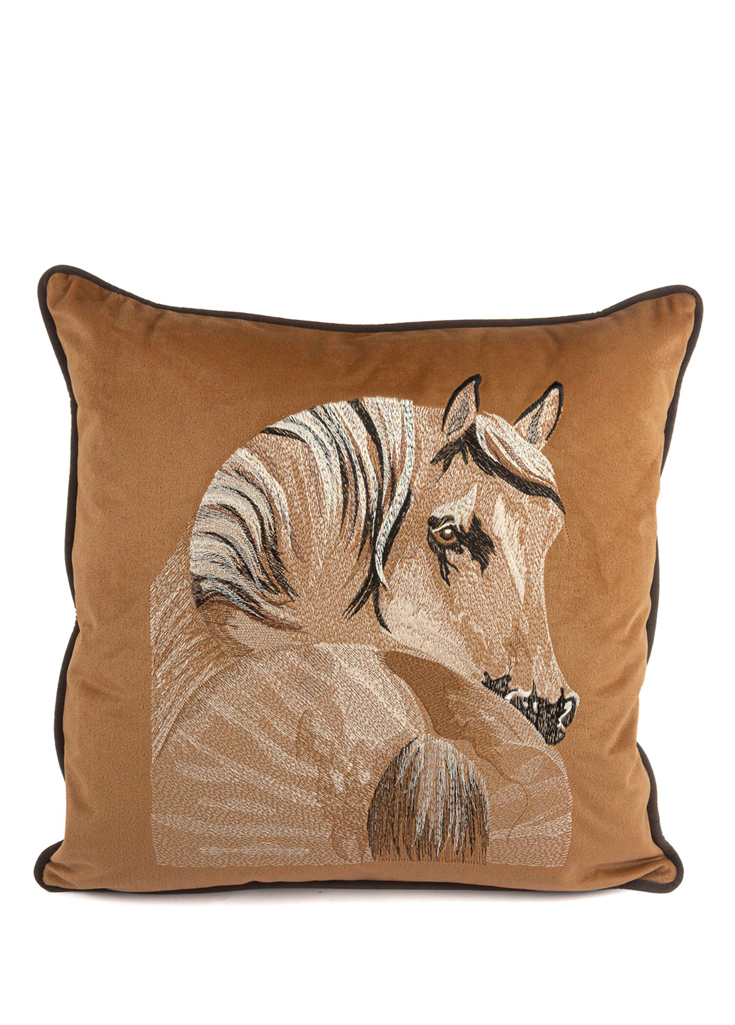 Pegasus At Nakışlı Kadife Yastık Kırlent 50 x 50 cm