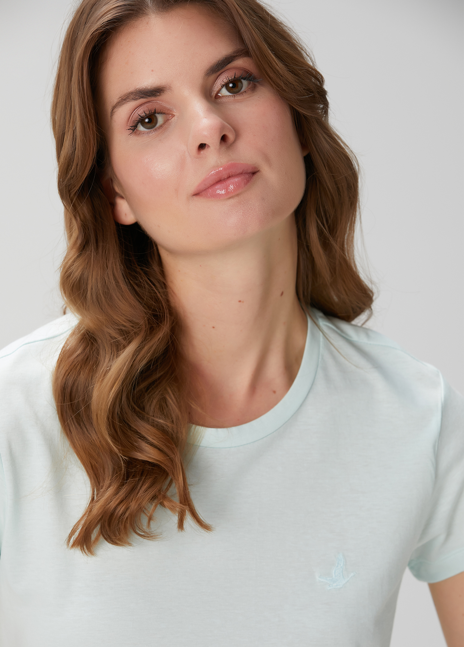 Açık Mavi Dökümlü T-shirt_1