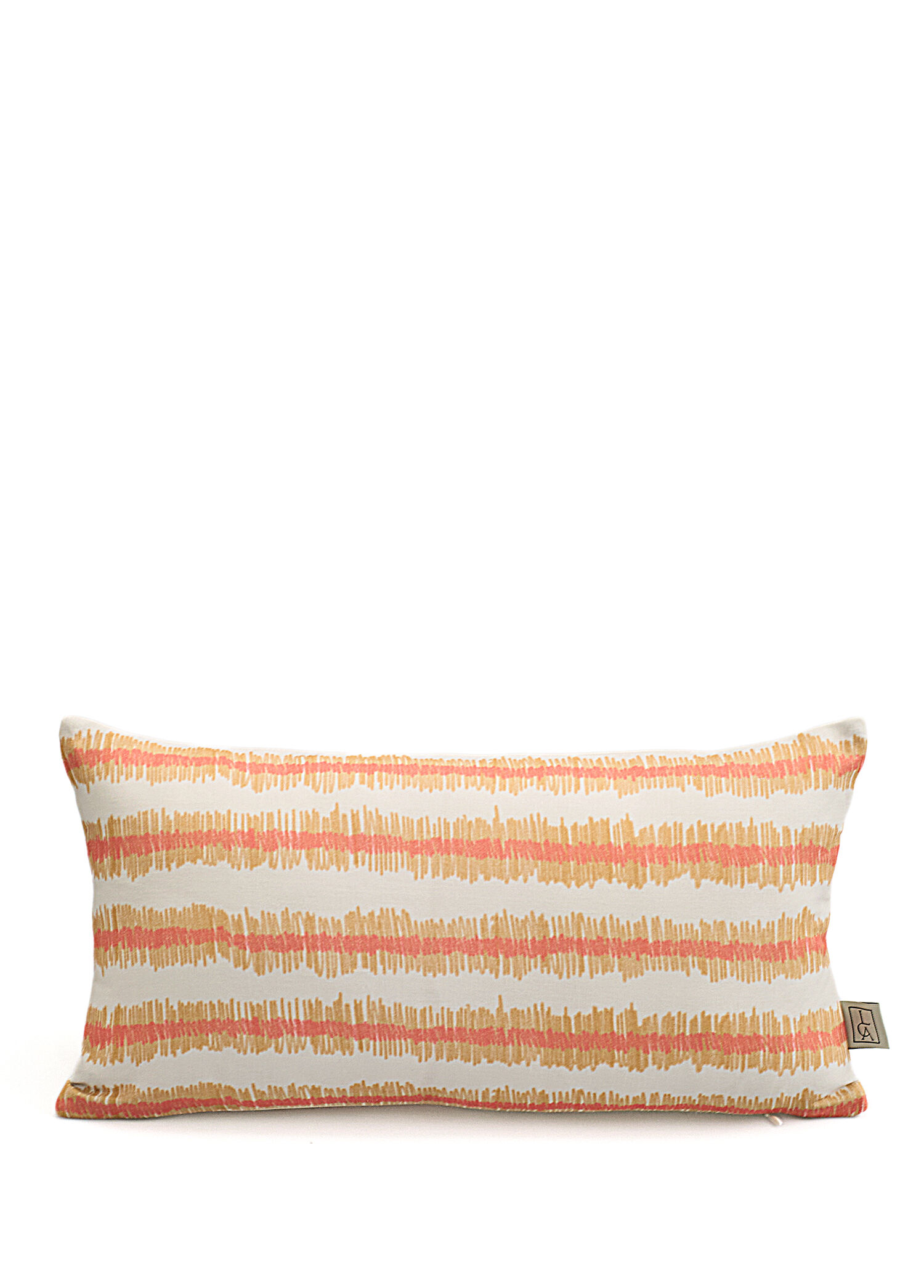 Mustard Coral Striped Pillow