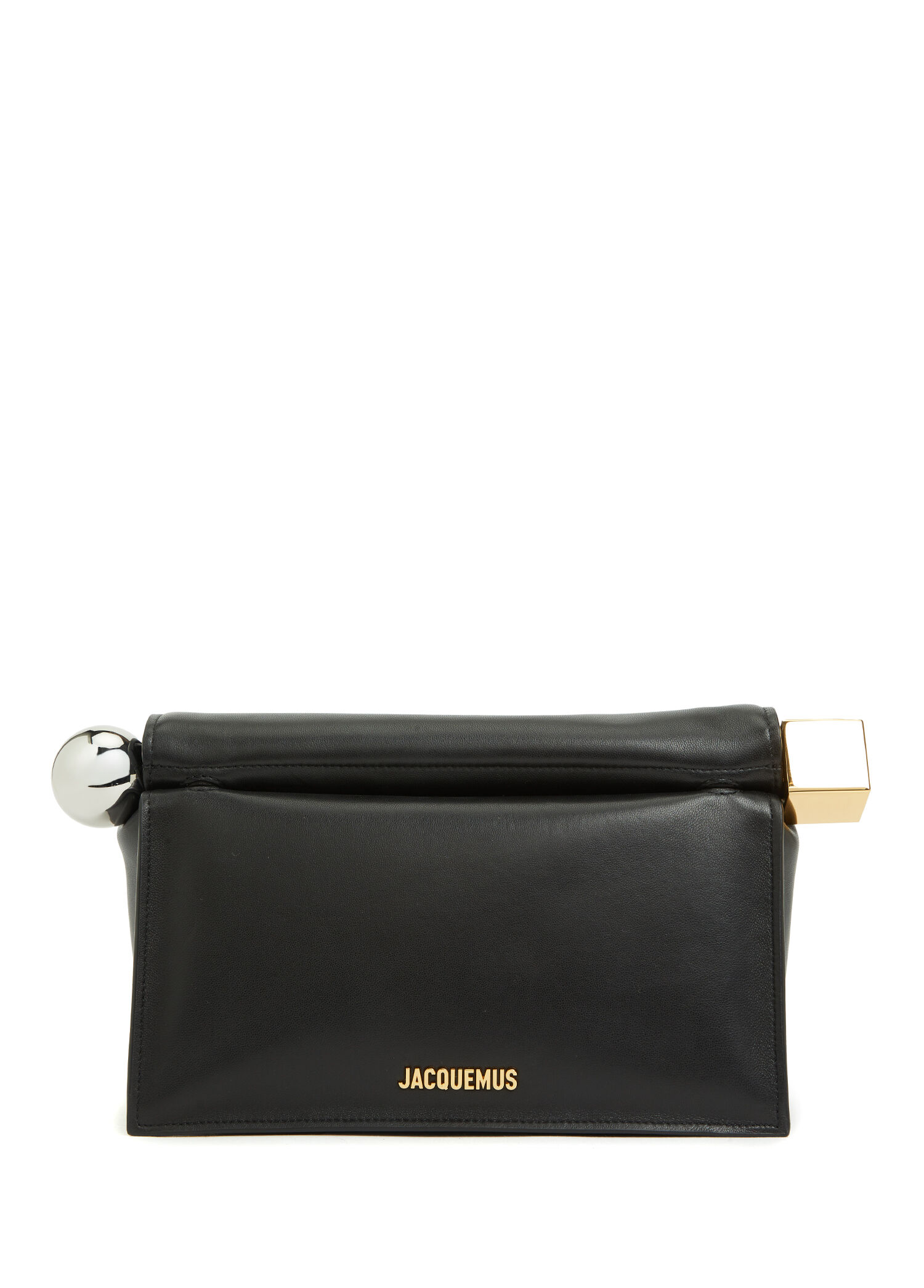 Jacquemus Siyah Kadın The Rond Carré Siyah Kadın Deri El Portföyü