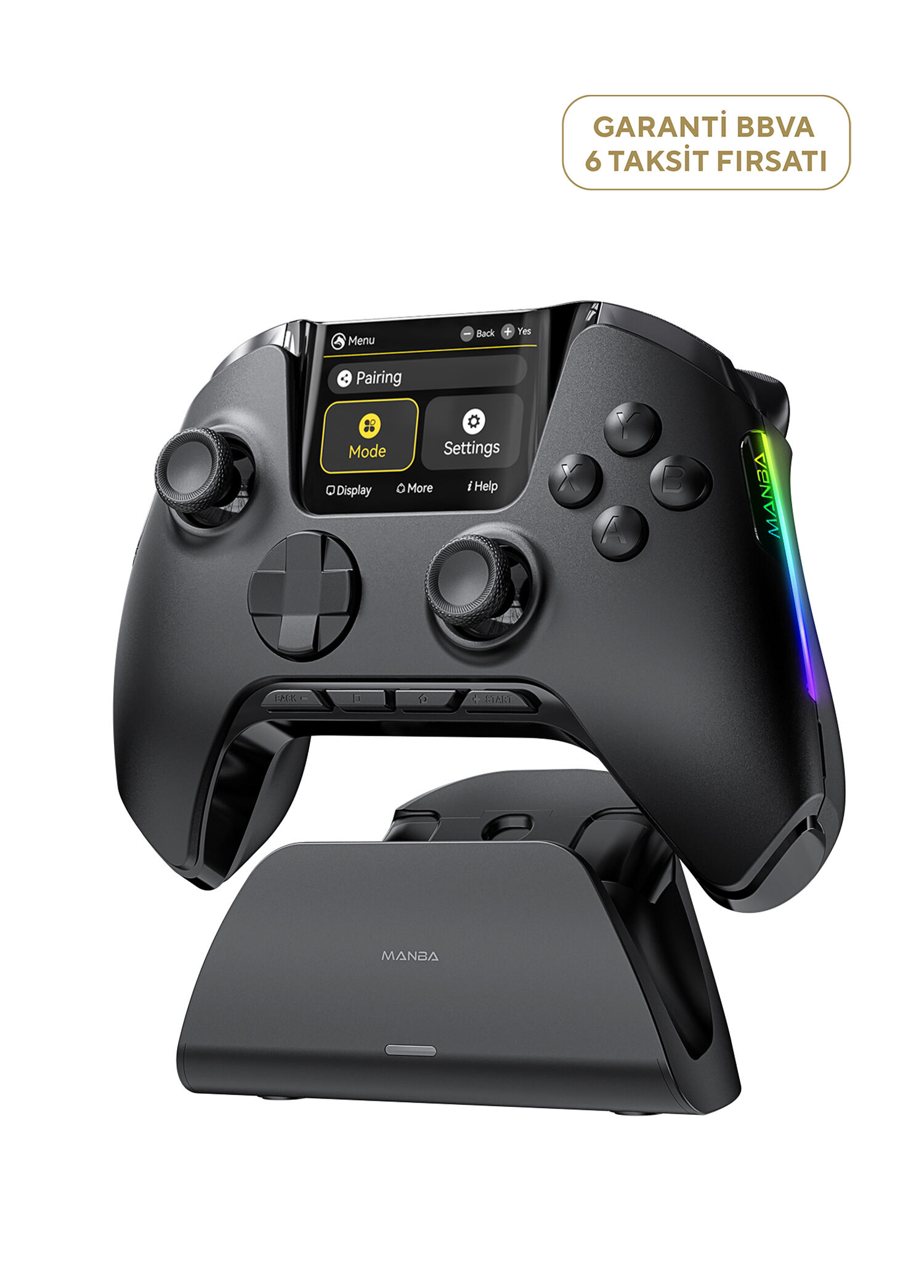 One Siyah 2” Manyetik Stand PC/Switch/Android/iOS Desteği Kablosuz Gamepad