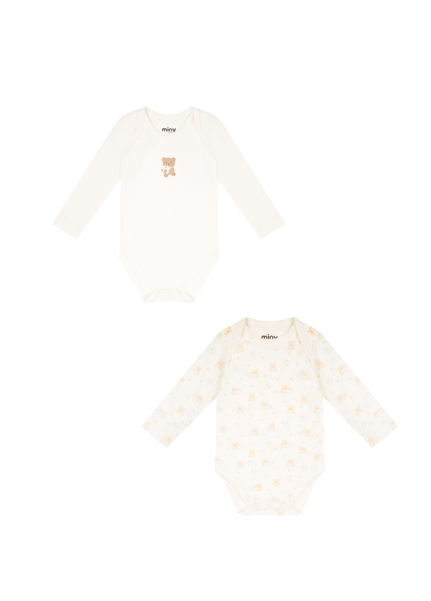 Ekru 2'li Unisex Bebek Body Set