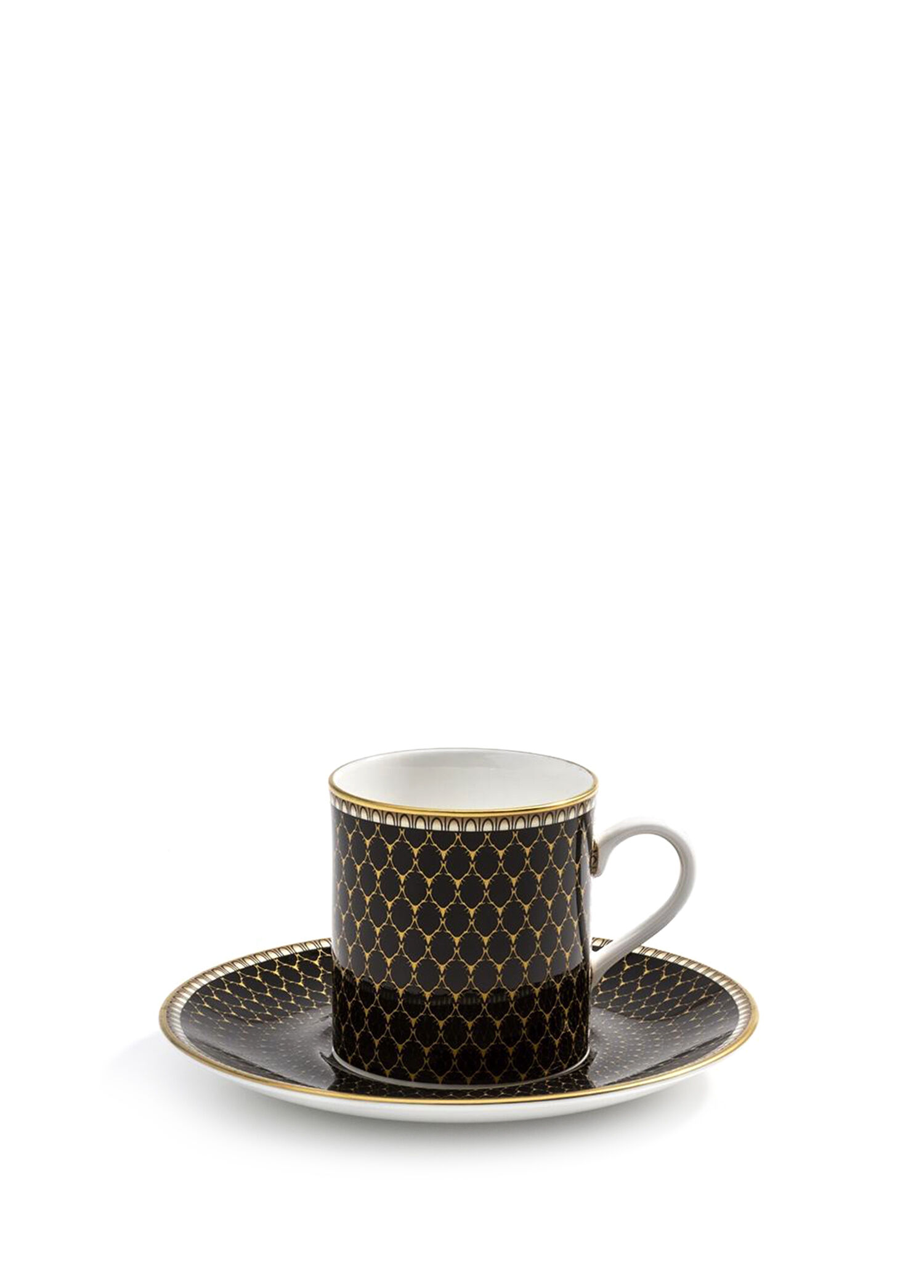 Antler Trellis Black Gold Porselen Kahve Fincanı
