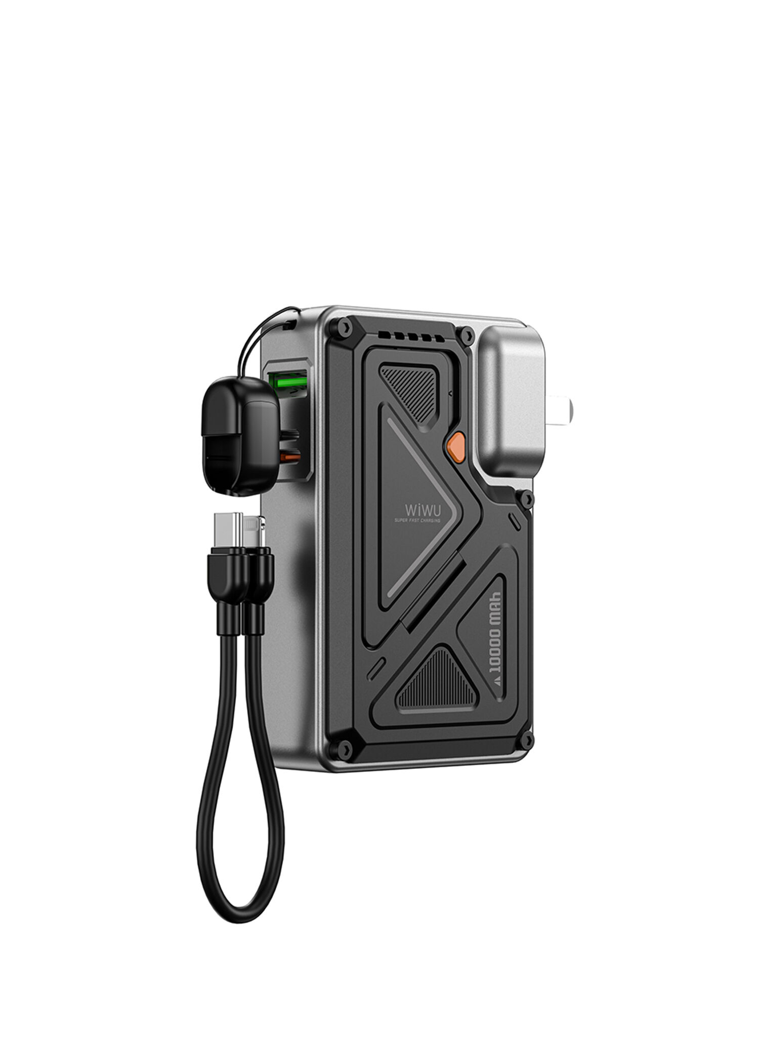 Wi-P057 Knight Serisi 35W 10000mAh Wireless Type-C ve Lightning Kablolu PD Powerbank