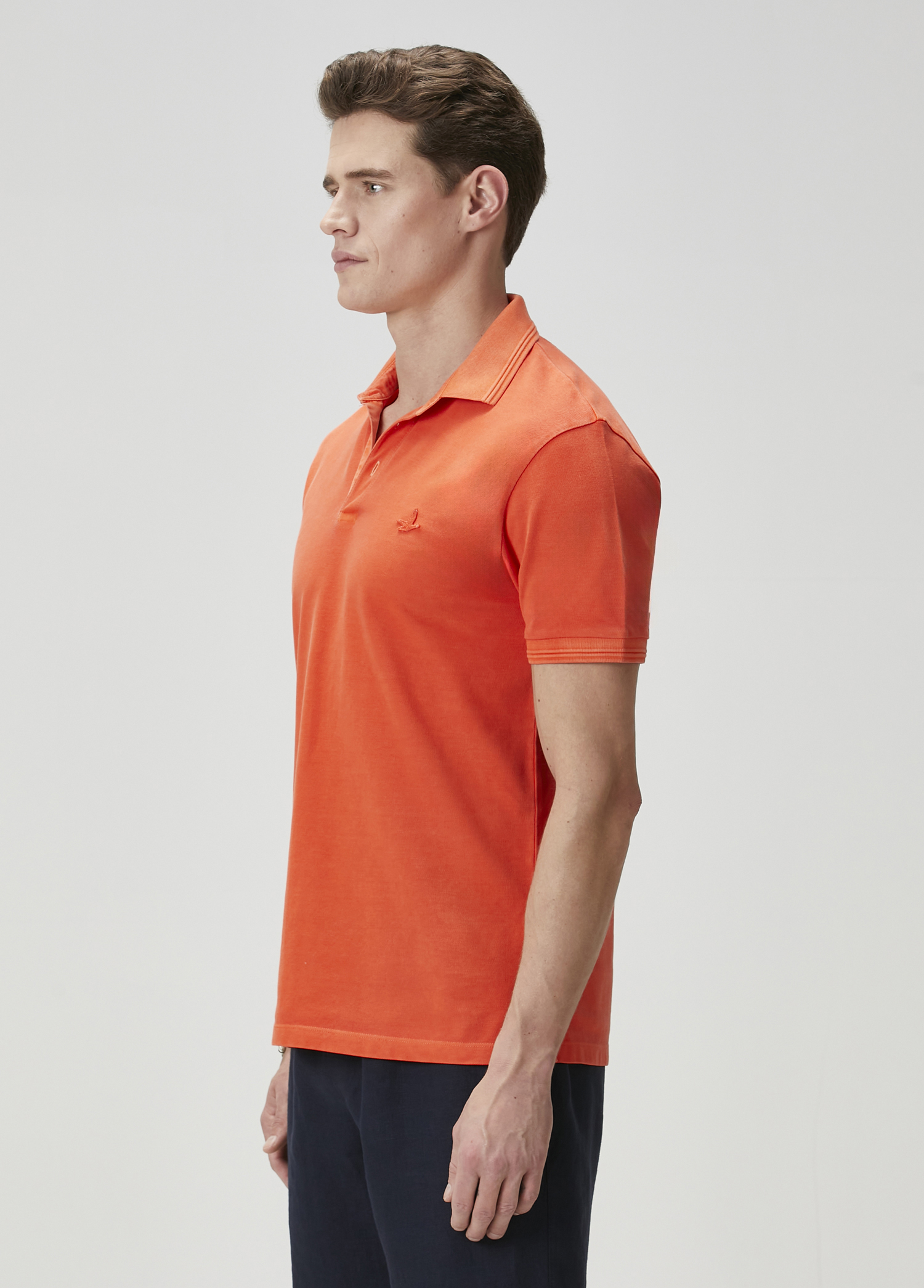 Comfort Fit Nar Çiçeği Polo Yaka T-shirt_4