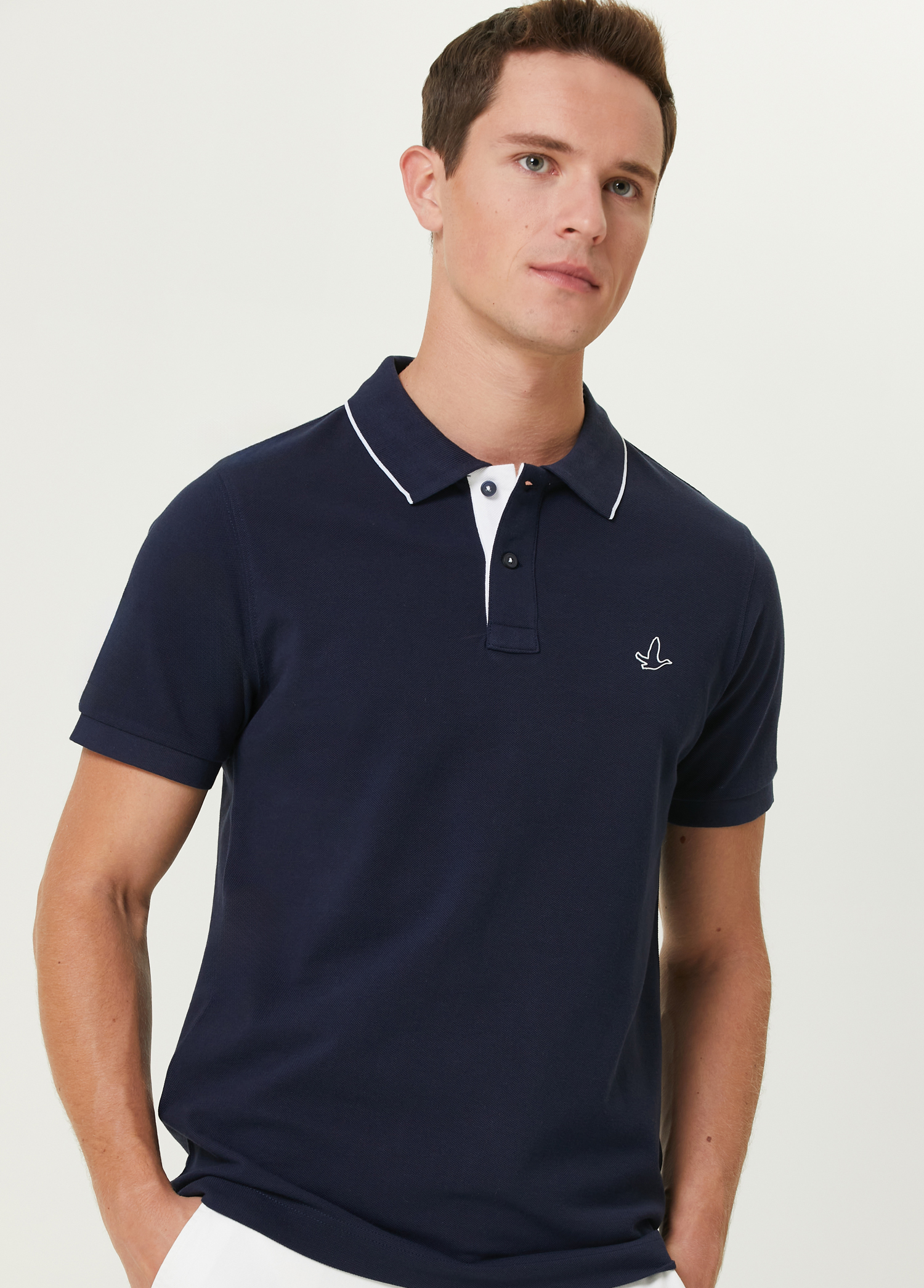 Slim Fit Lacivert Polo Yaka T-shirt_1