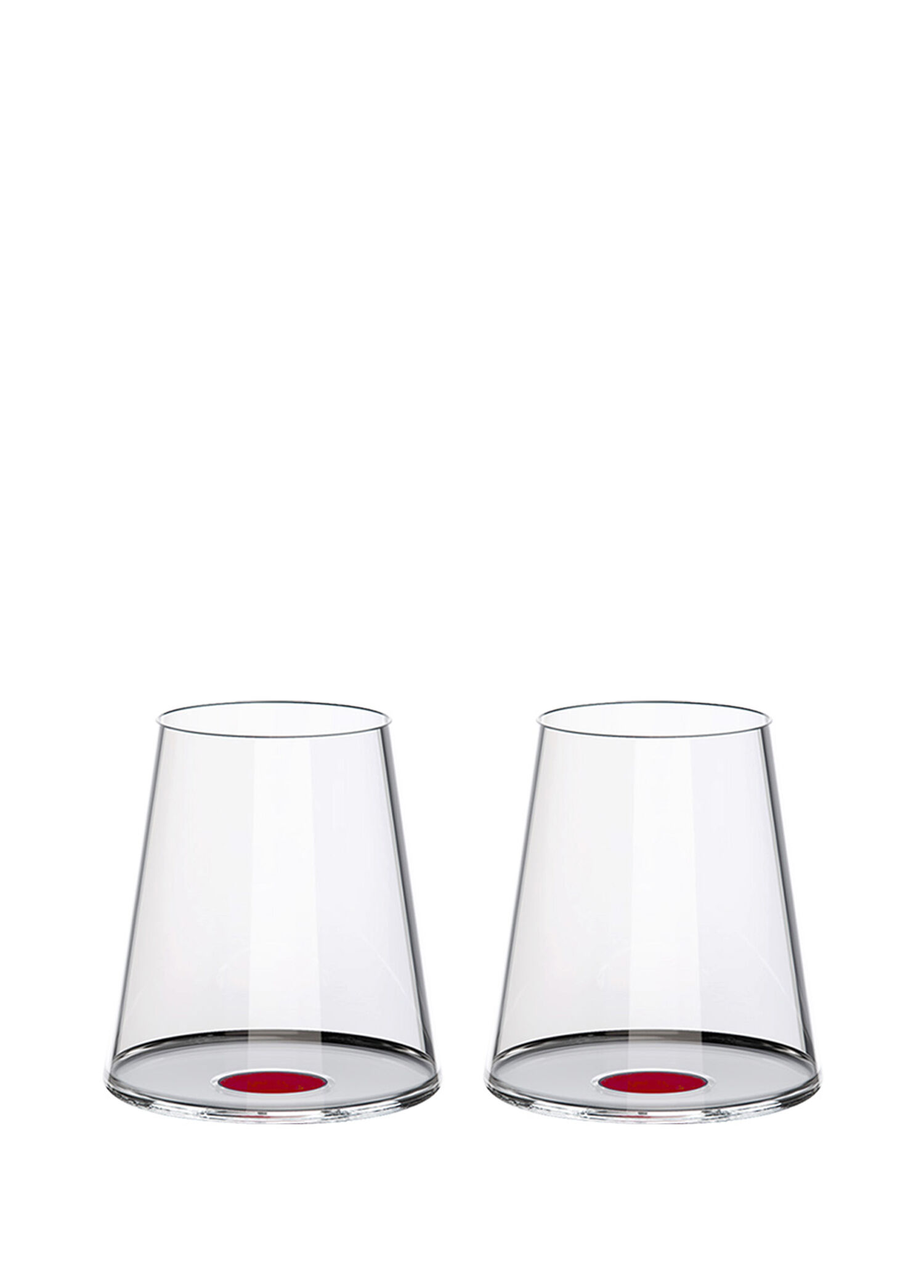 Split Glass Kırmızı Cam 2'li Kırmızı Şarap Kadeh Bardağı