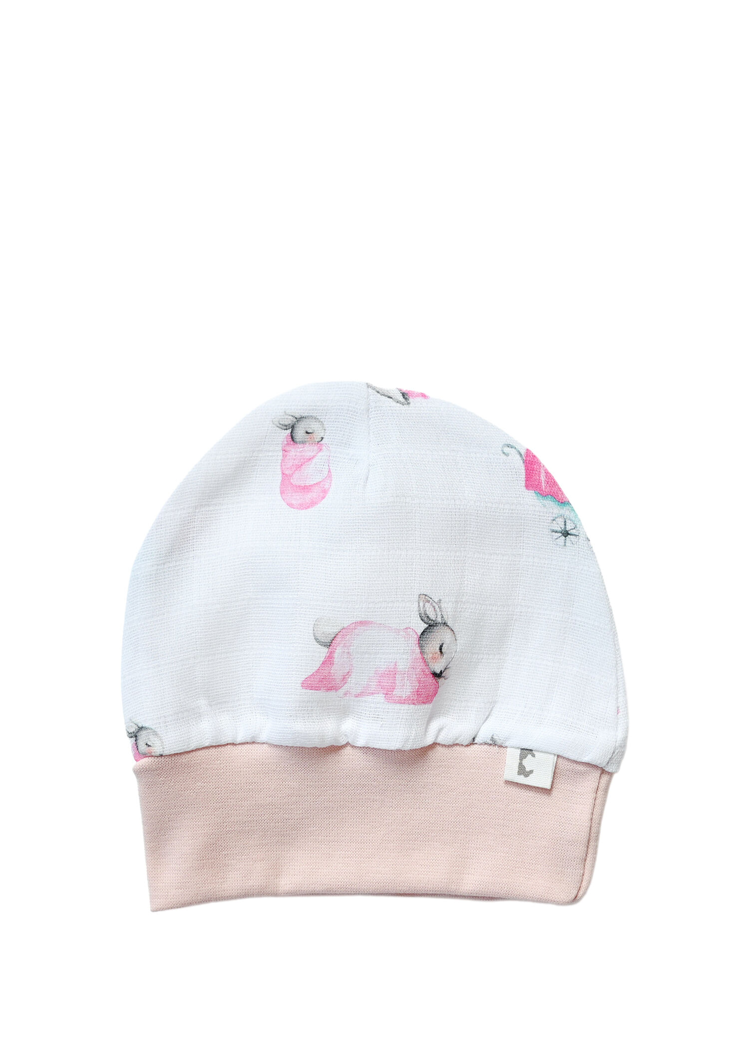 Bebe Lapin Rose Pamuklu Müslin Kız Bebek Bere