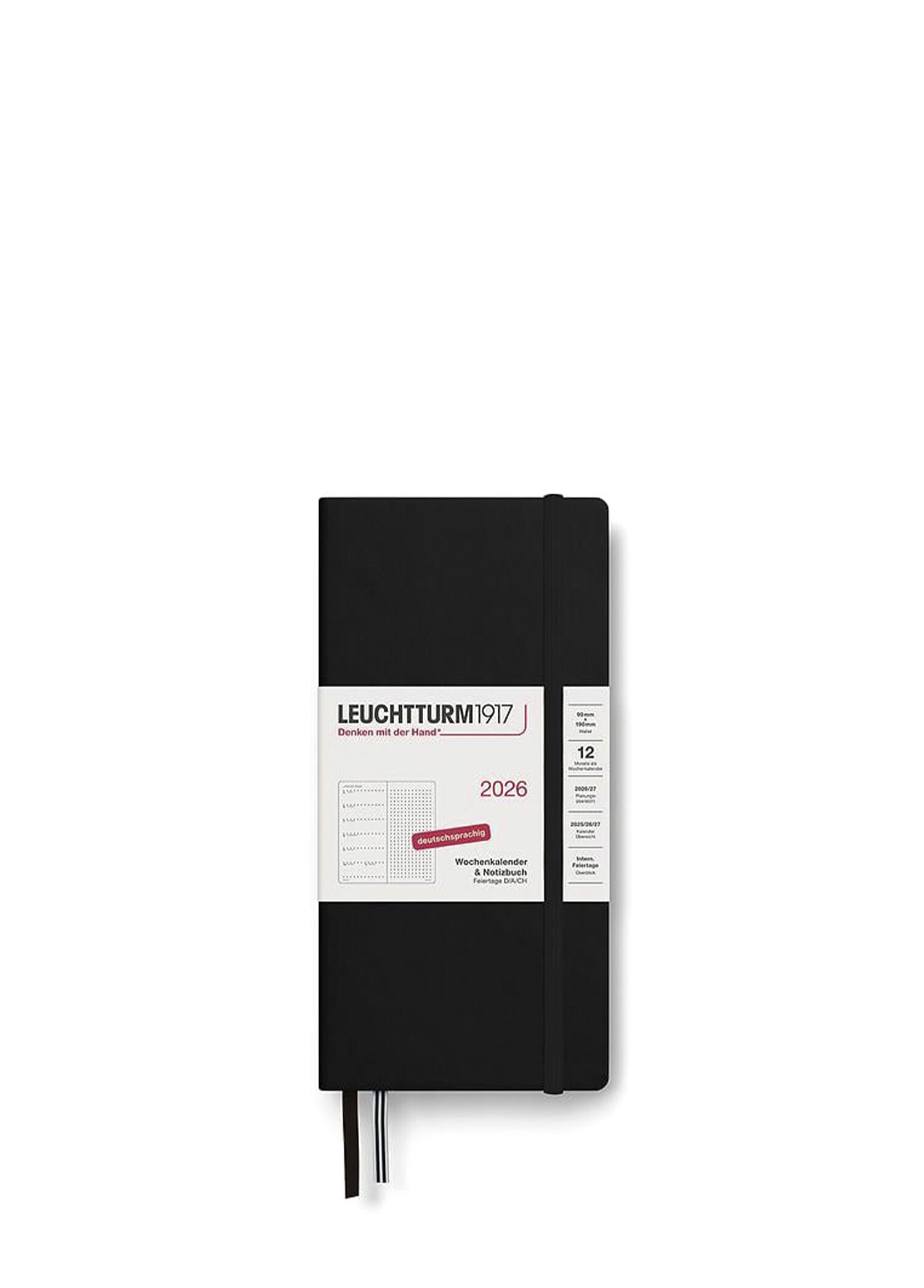 Siyah Noktalı Wallet İngilizce 2026 B6+ x A6 Weekly Planner ve Ajanda Defteri 2026372877