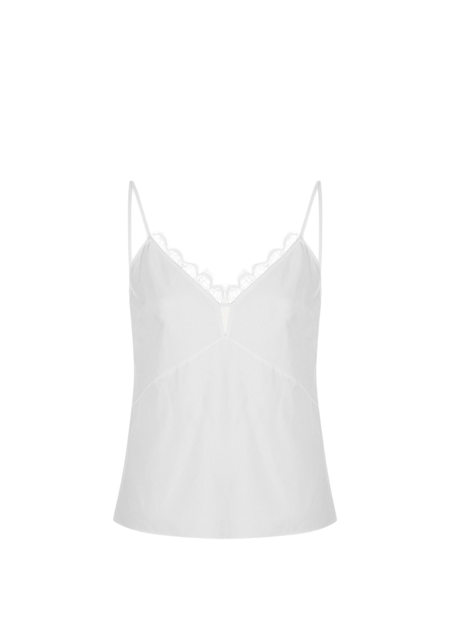 Leila Top İn Poplin Beyaz Askılı Kadın Bluz