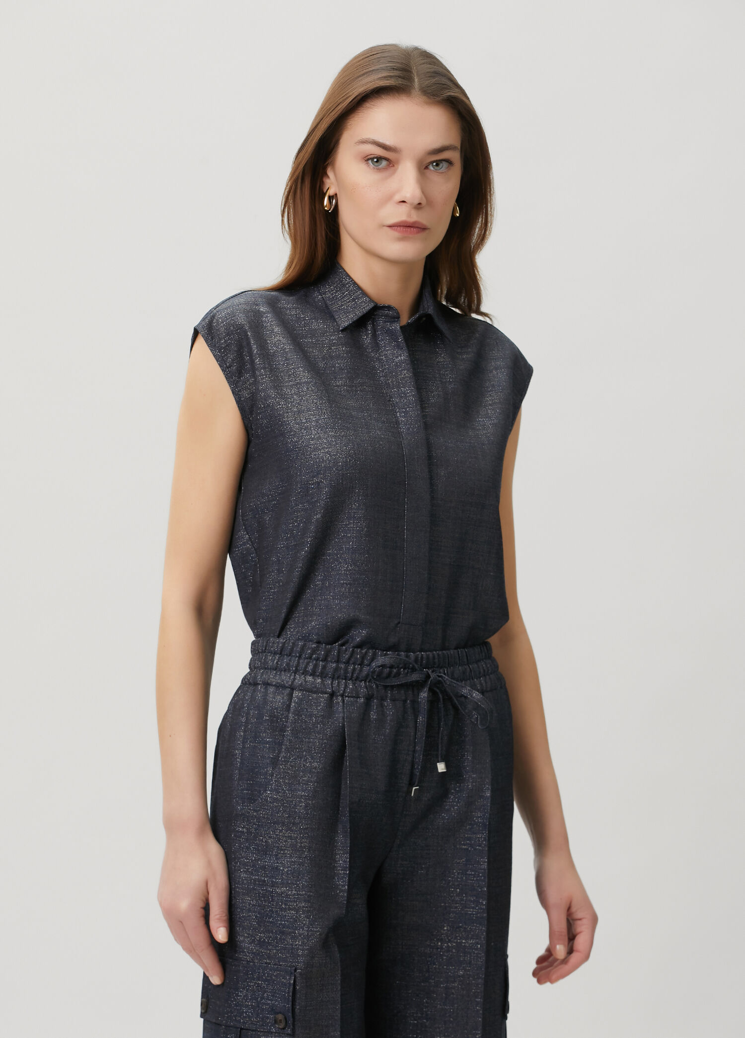 Dark Blue Wool Blouse