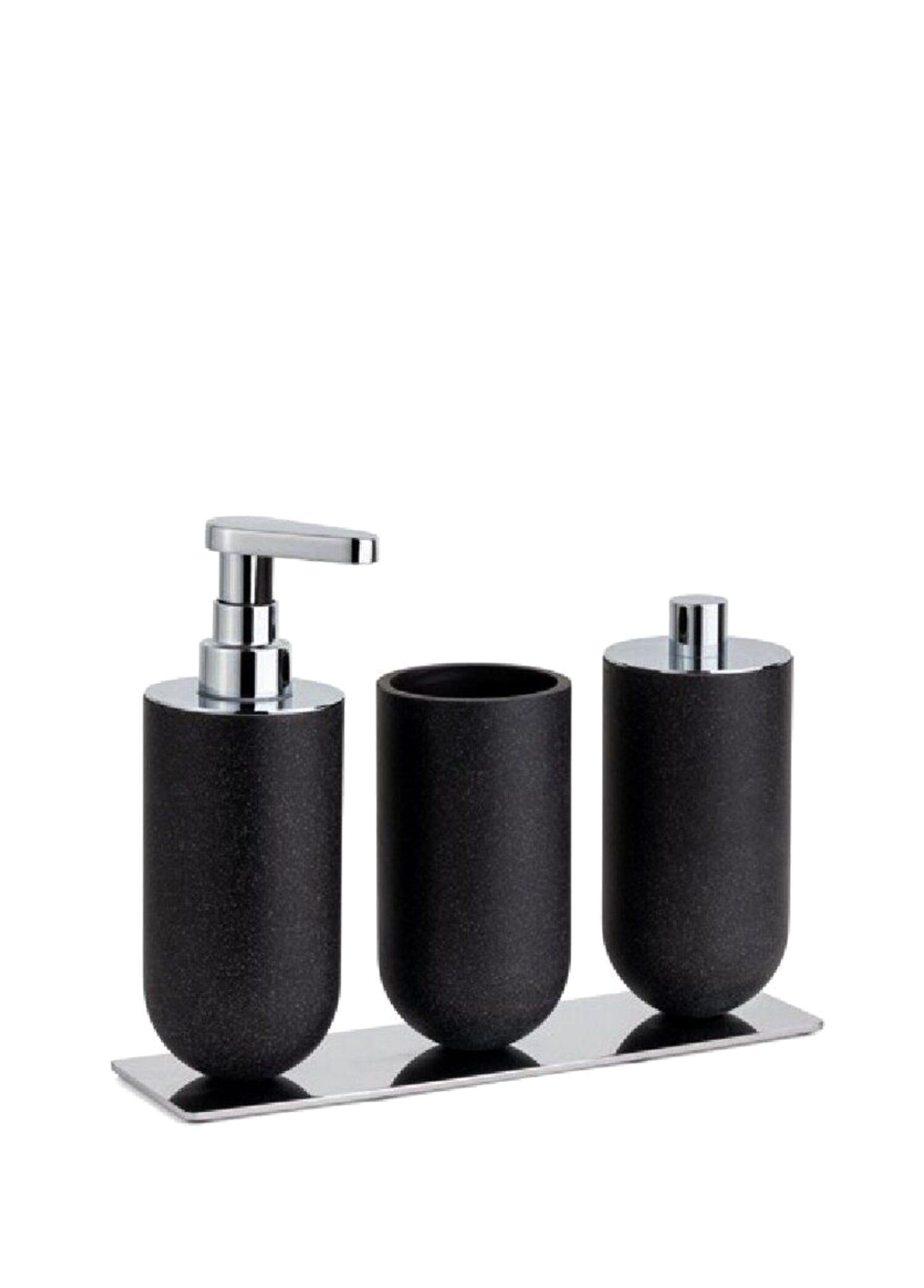 Siyah Krom 3lü Banyo Seti