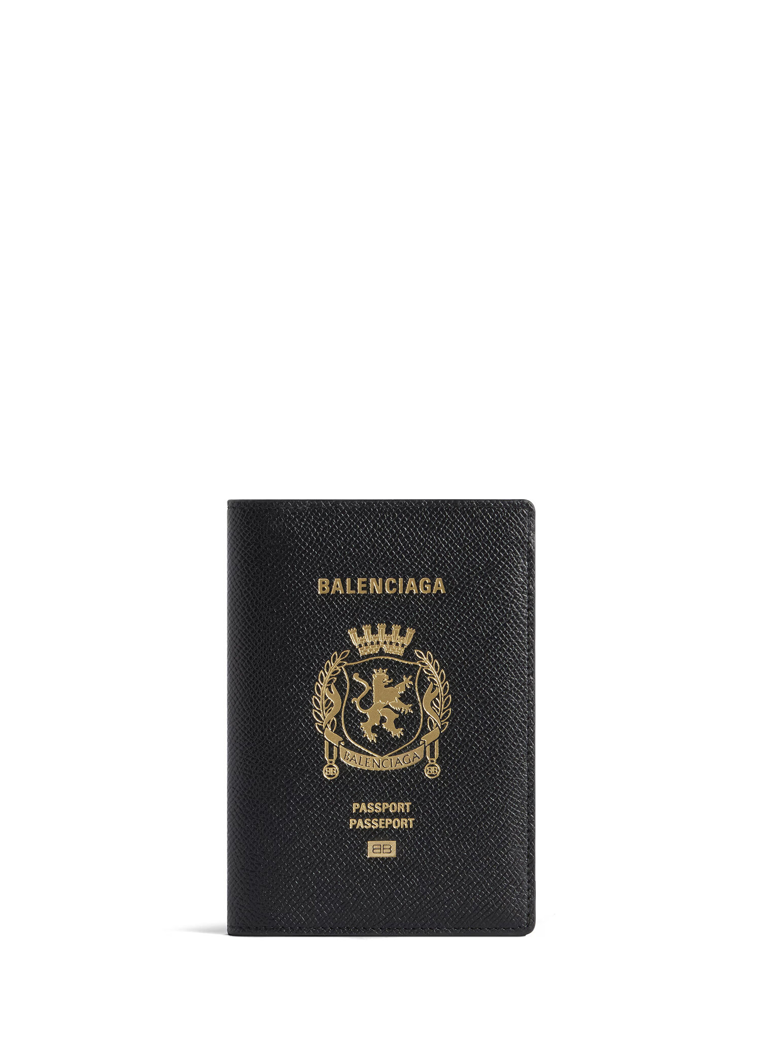 Siyah Logo Baskılı Erkek Deri Pasaportluk
