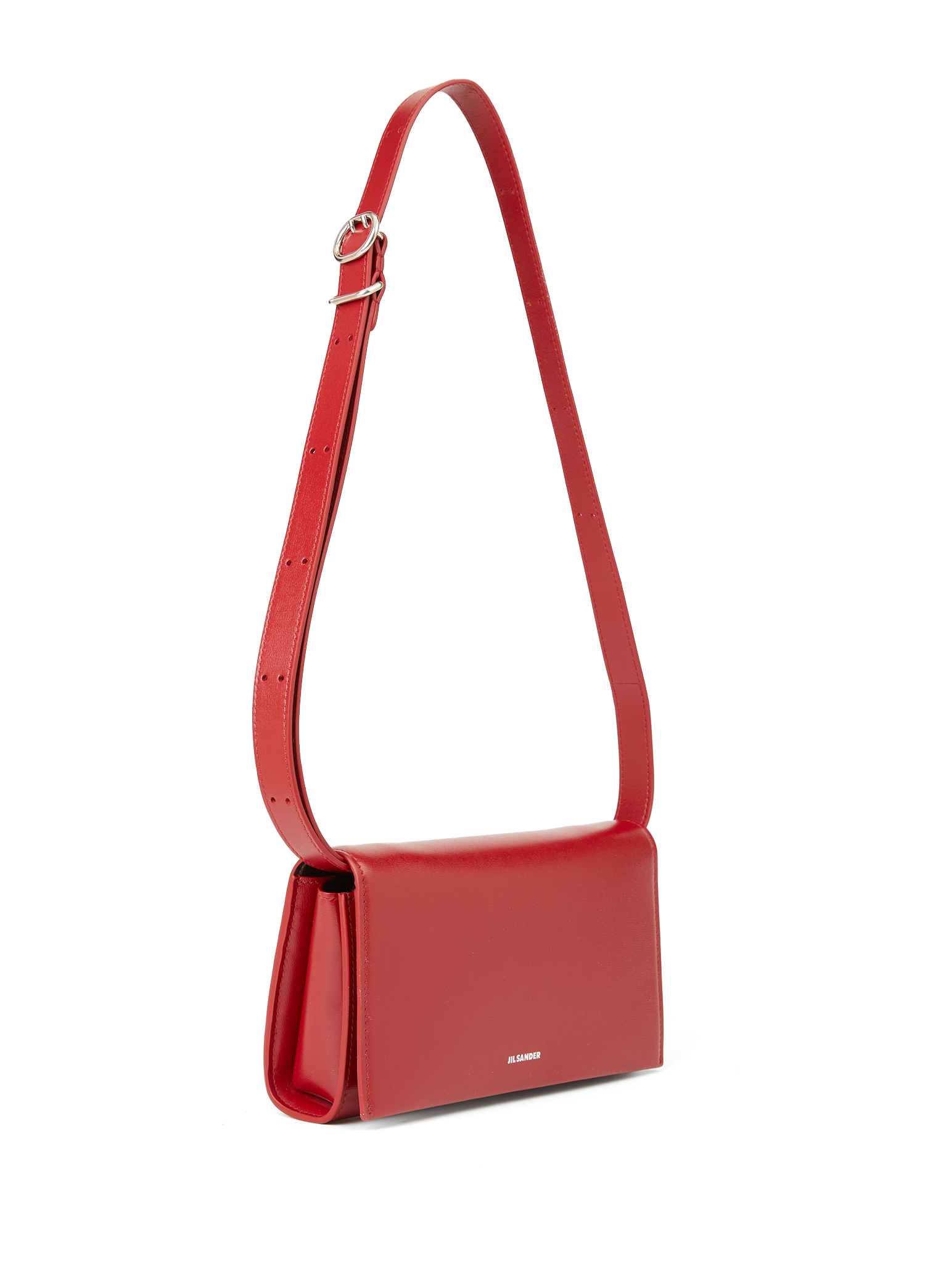 Leather Handbag Jil Sander Prism Jil Sander Burgundy Womens