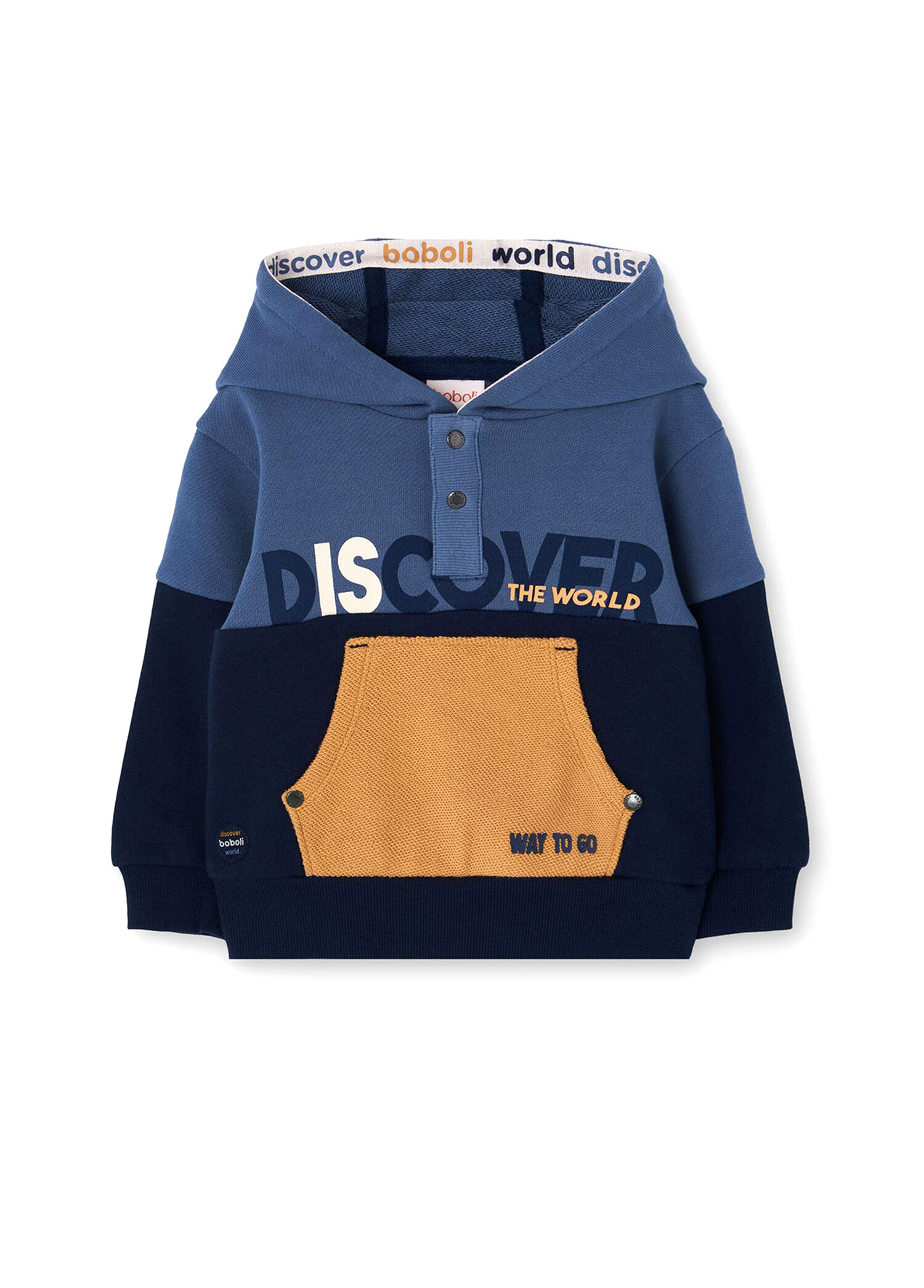Renkli Kanguru Cepli Erkek Çocuk Sweatshirt