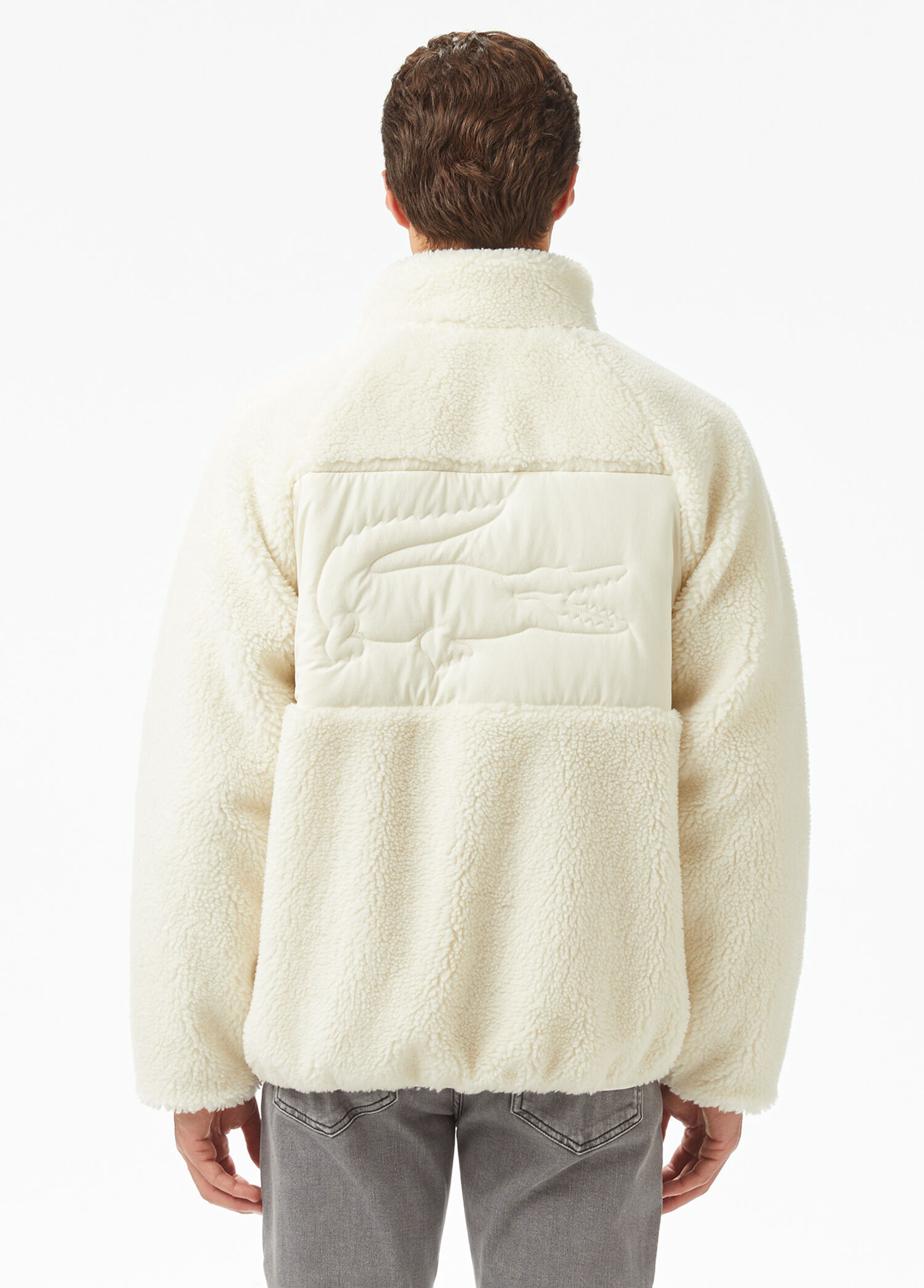 le ruban.。.:⋈* ~ blanc・ecru ~ Lacoste BEYAZ-70V Erkek Renk Bloklu Beyaz Dik Yaka Erkek Ceket