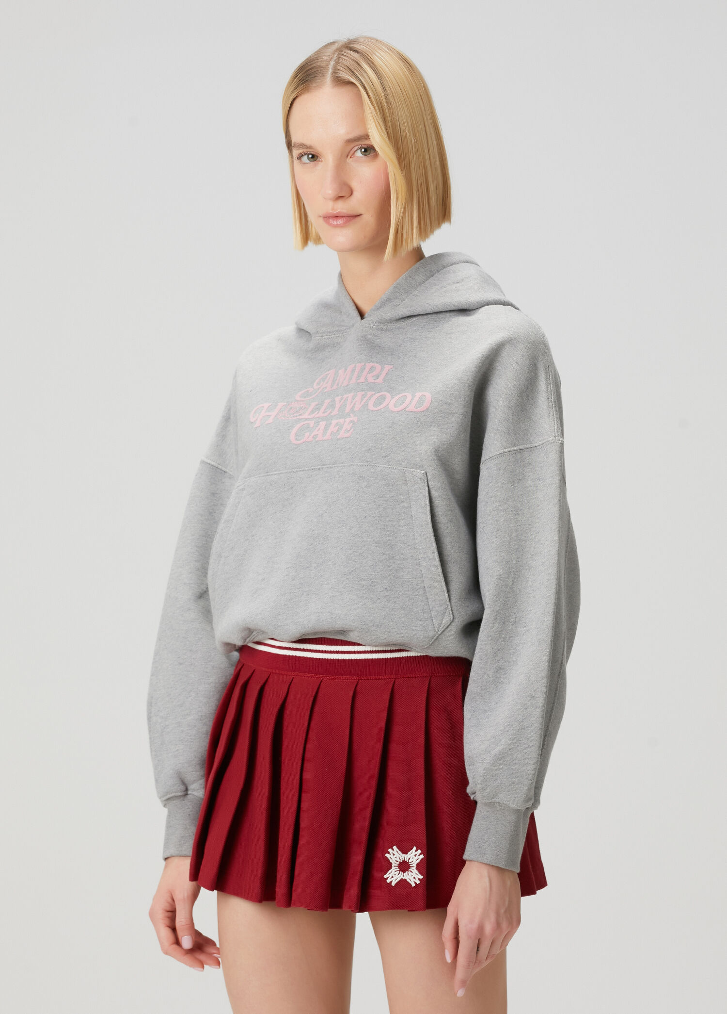 Hollywood Cafe Gri Kapüşonlu Sweatshirt