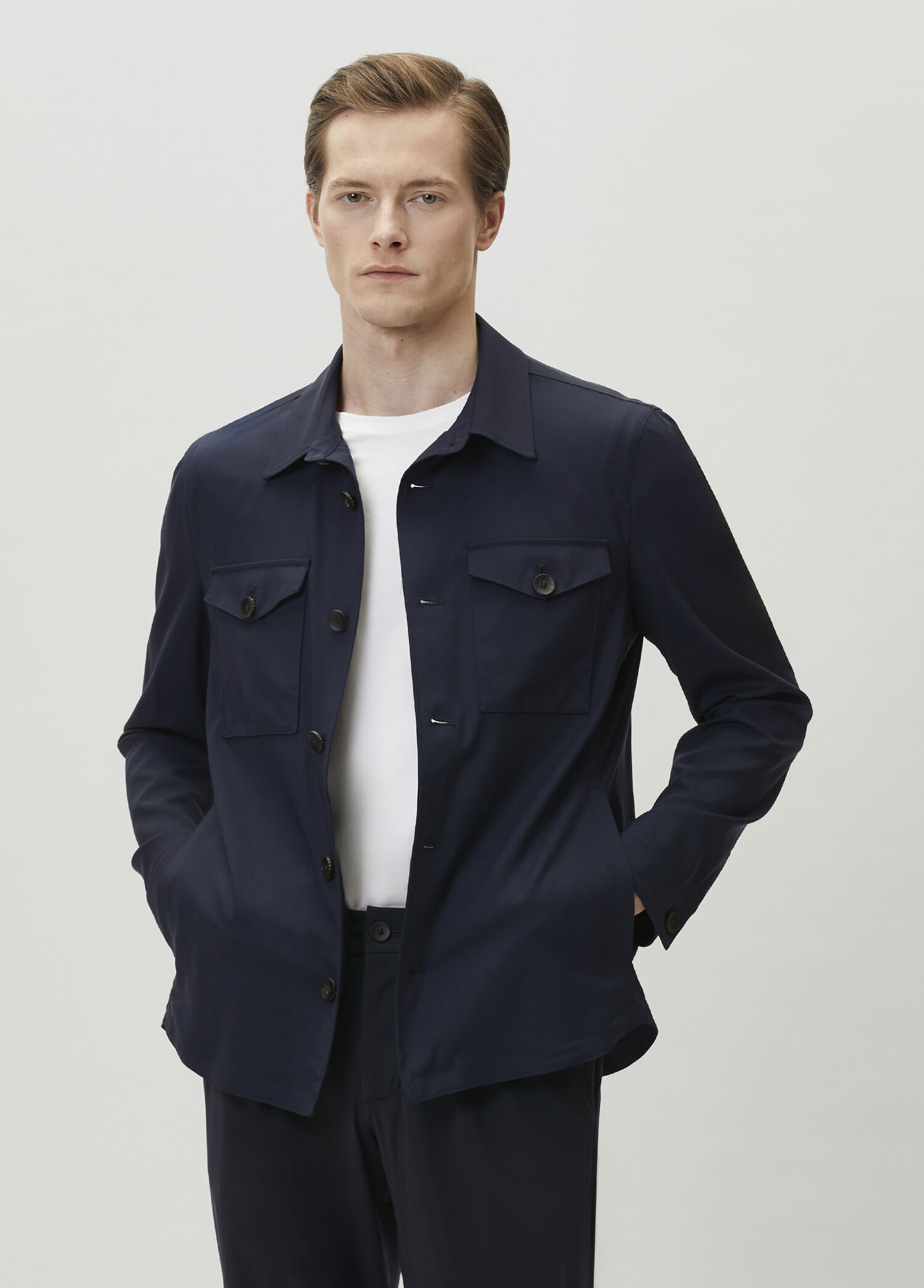 Blue Wool Overshirt