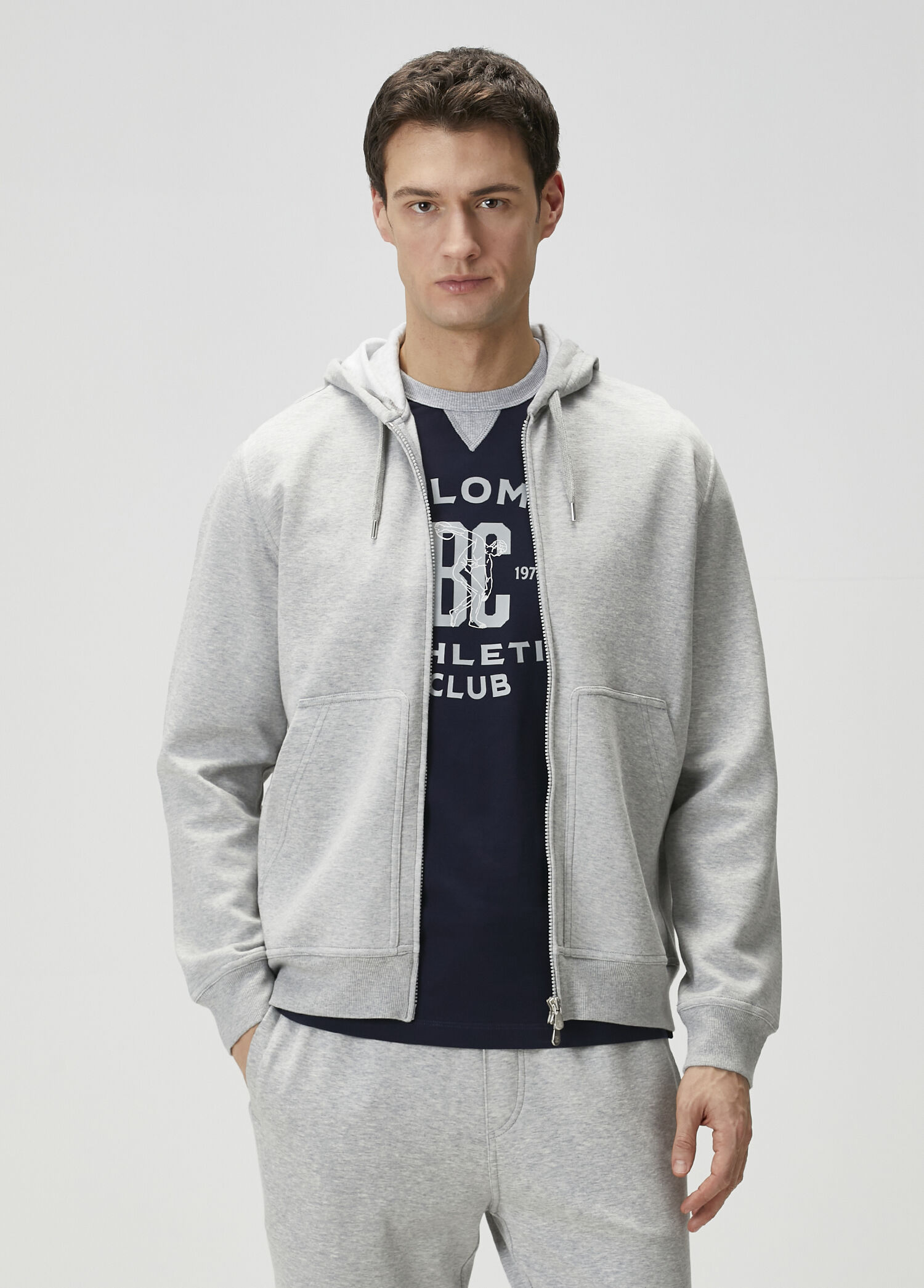 Koyu Gri Kapüşonlu Sweatshirt