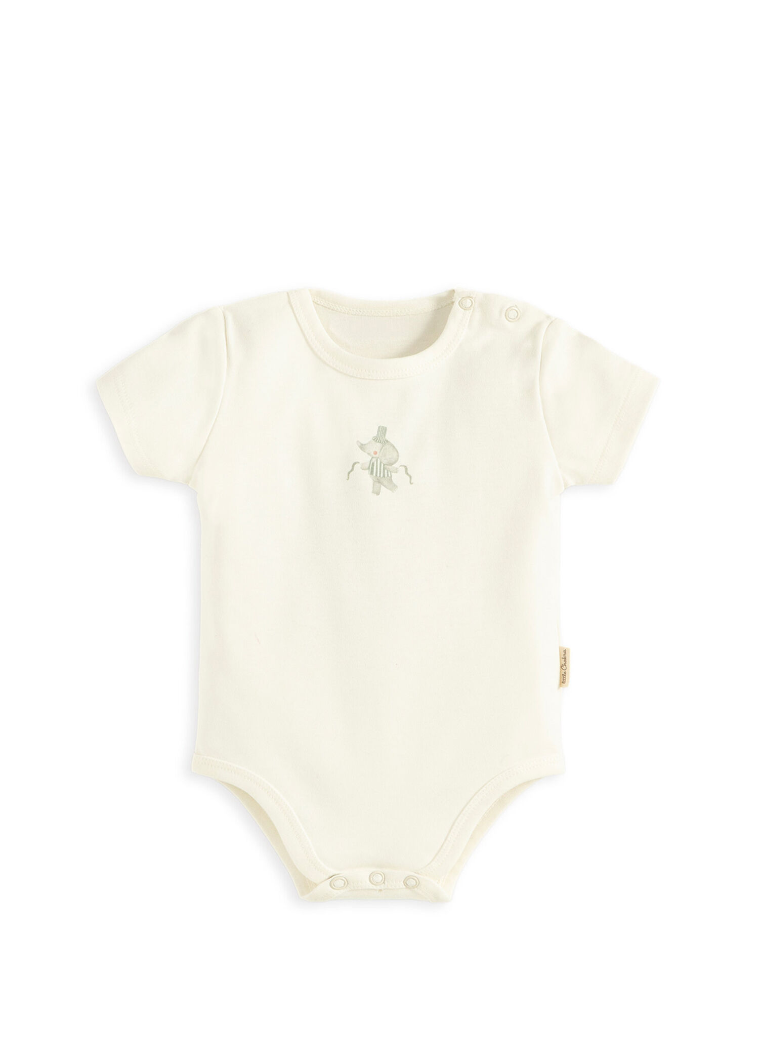 Cute Circus Ekru Kısa Kollu Unisex Bebek Çıtçıtlı Body