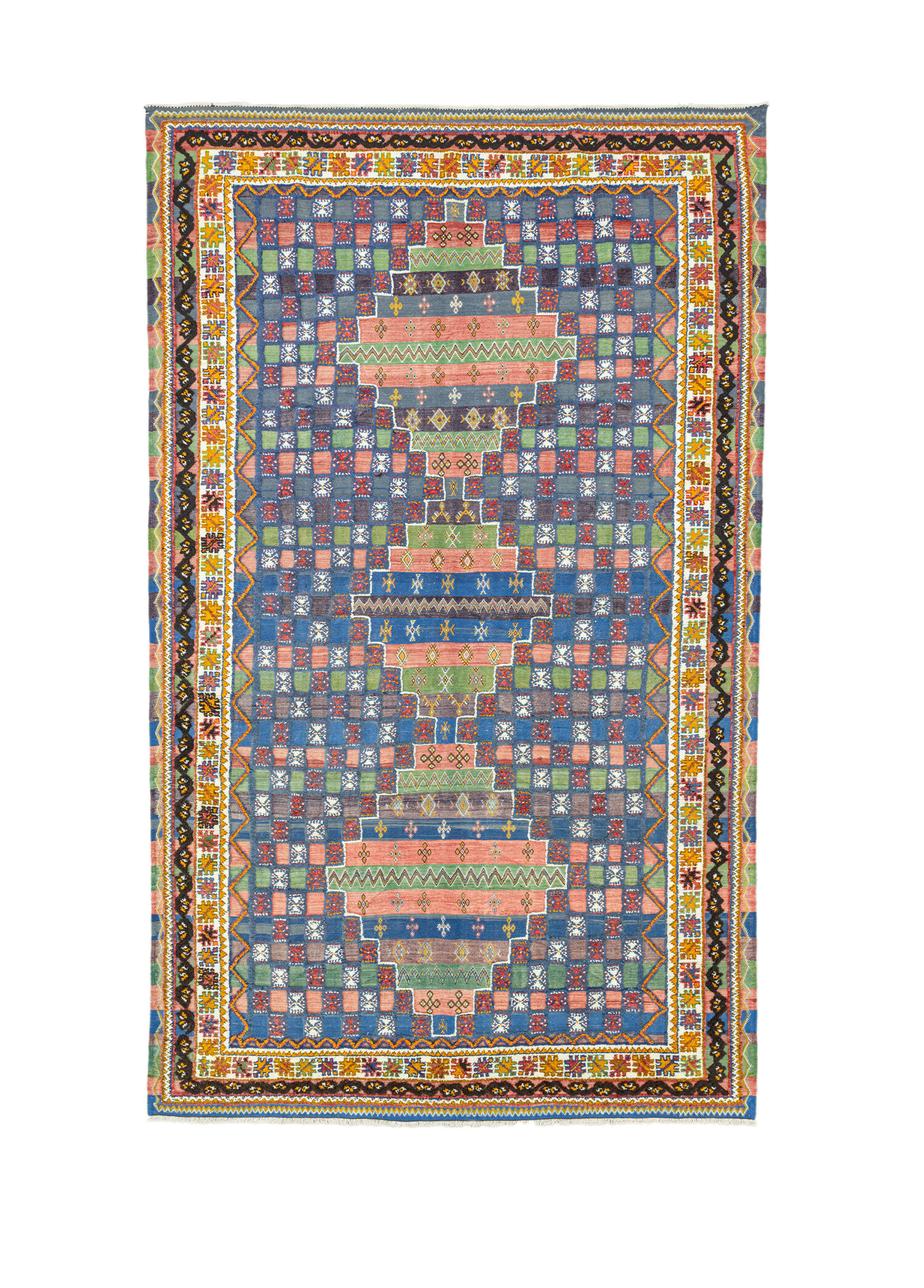 Rabat Geometrik Desenli Fas Kilim 205x344 cm