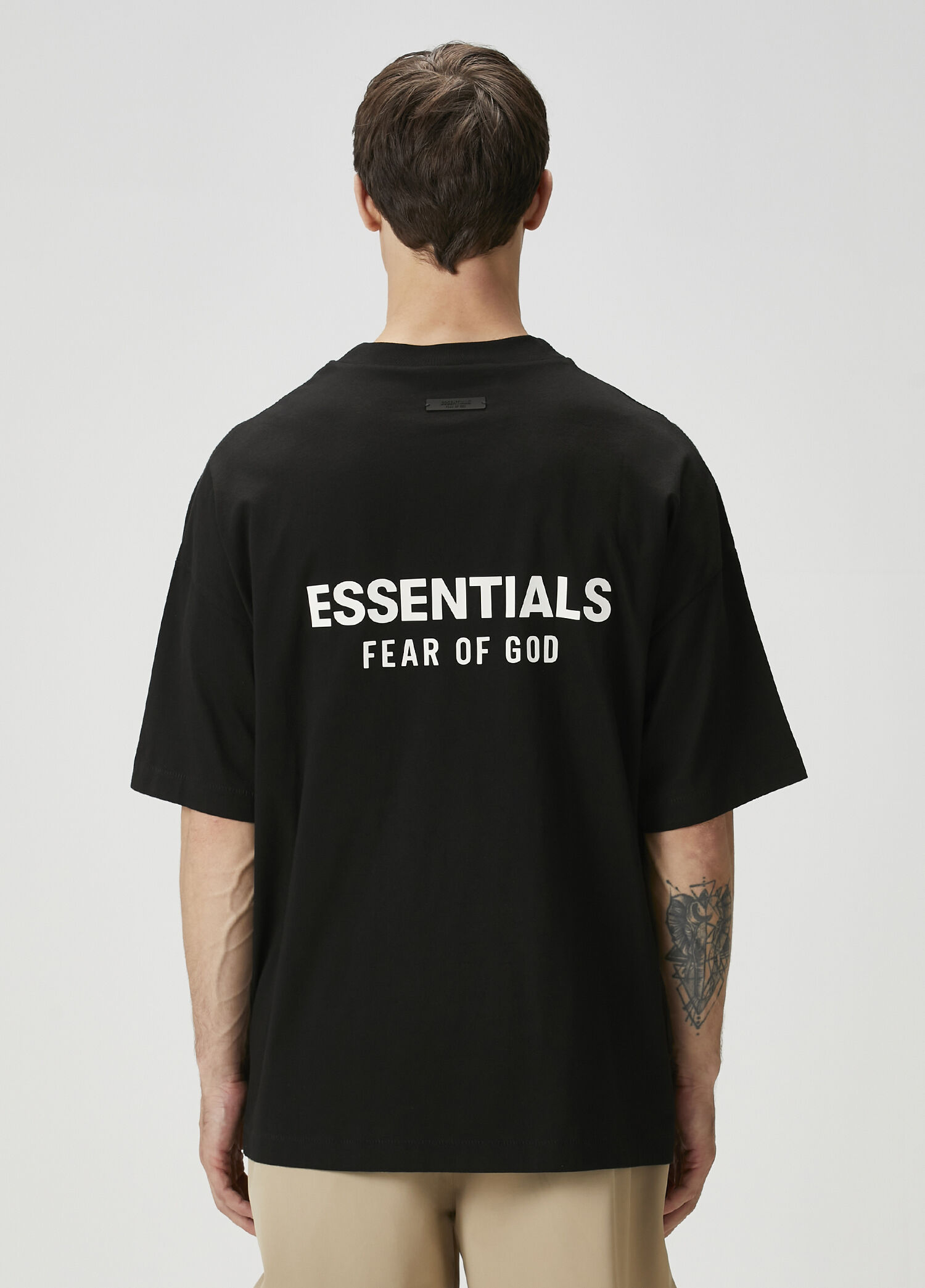 Fear Of God Essentials Siyah Erkek Siyah Logo Baskılı T-shirt