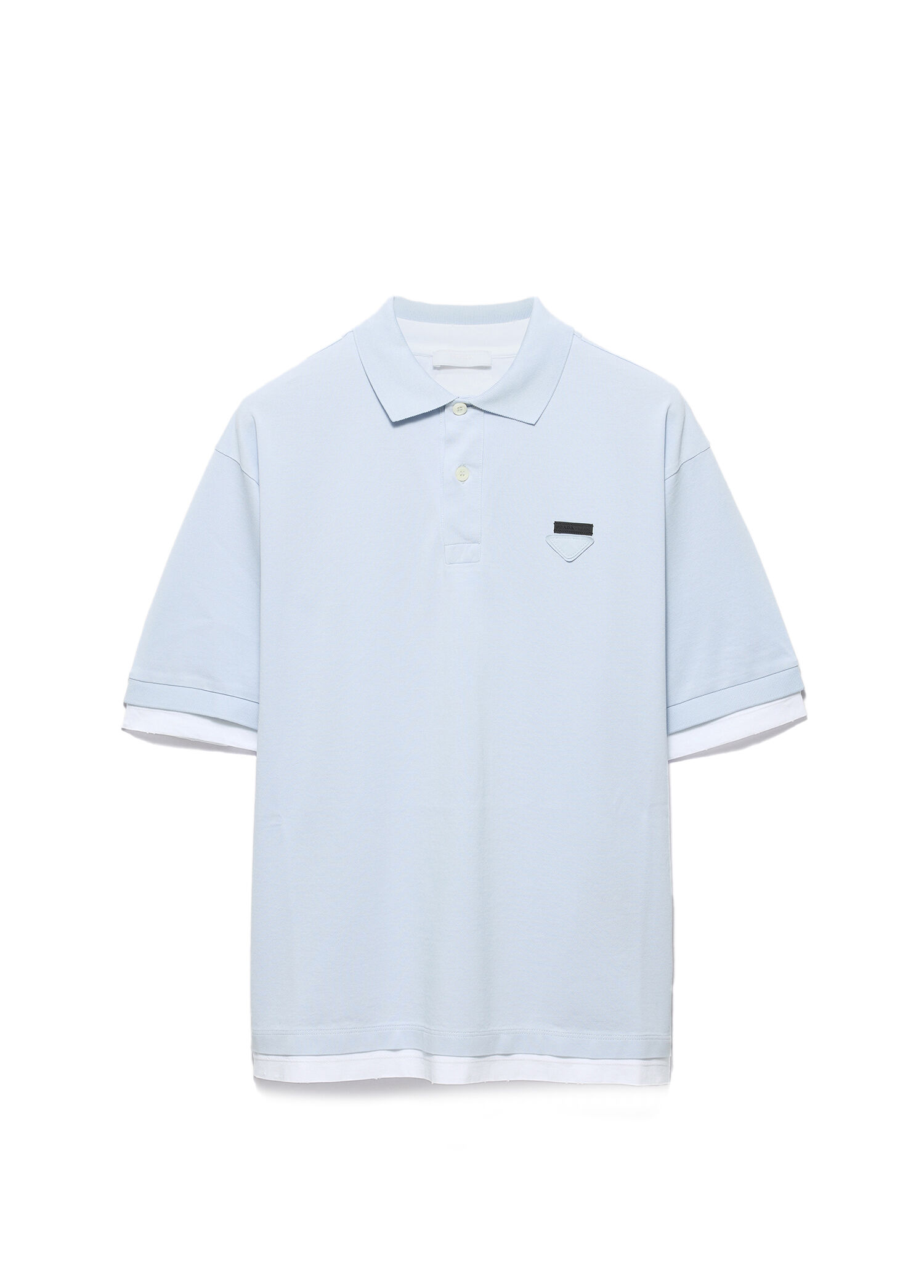 Açık Mavi Pamuklu Polo Yaka Kısa Kollu Erkek T-shirt