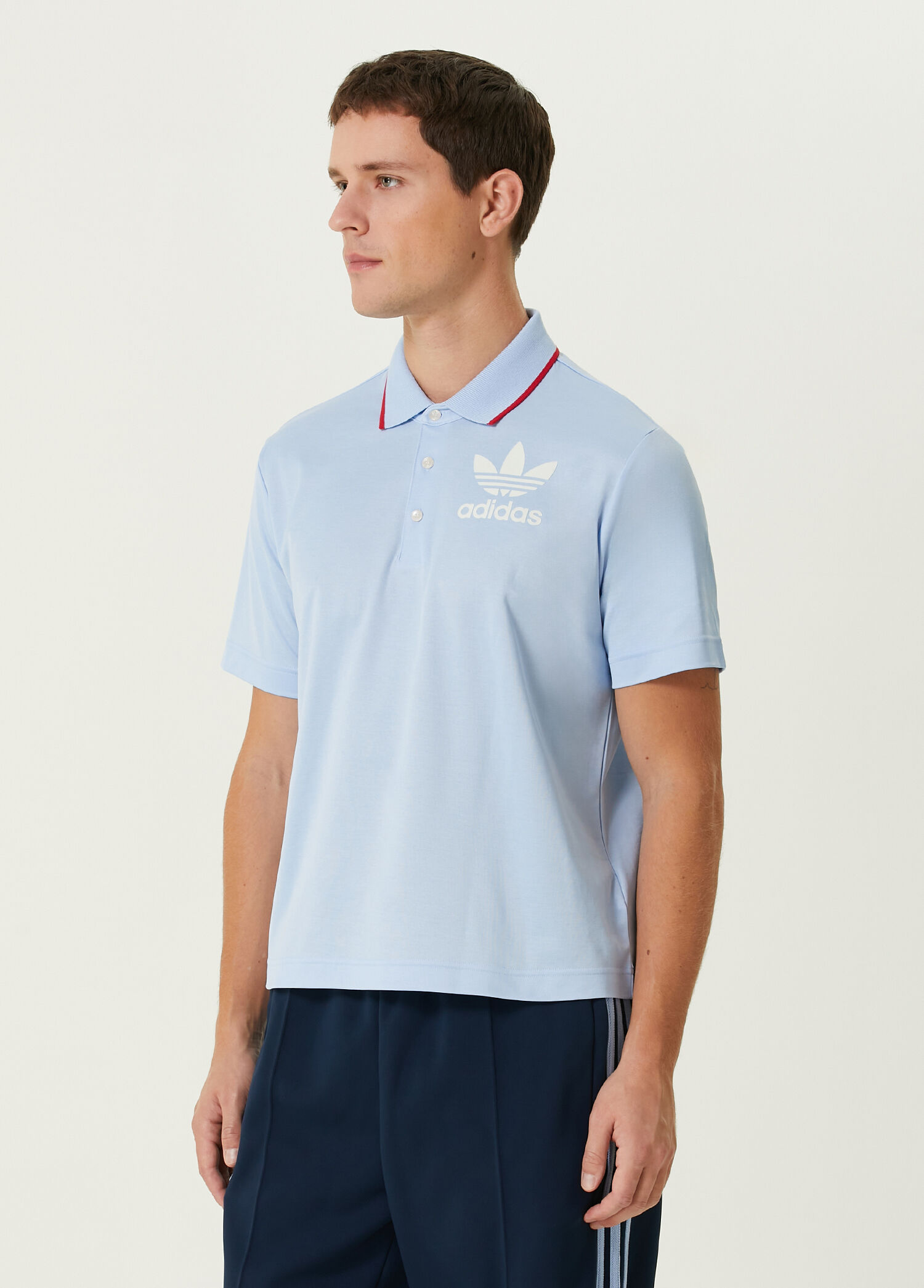 Adidas - Wales Bonner Mavi Polo Yaka T-shirt - Mavi