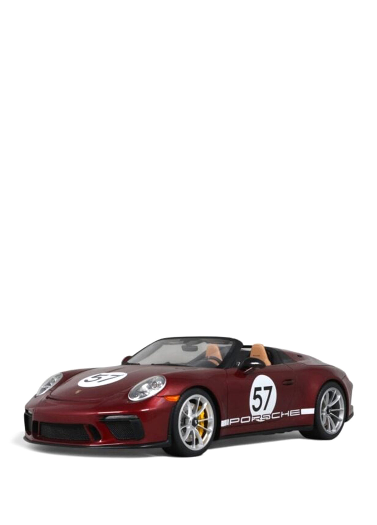 1:18 2019 Porsche 911 991 Speedster #57 Heritage Edition Cherry Metallic Model Araba
