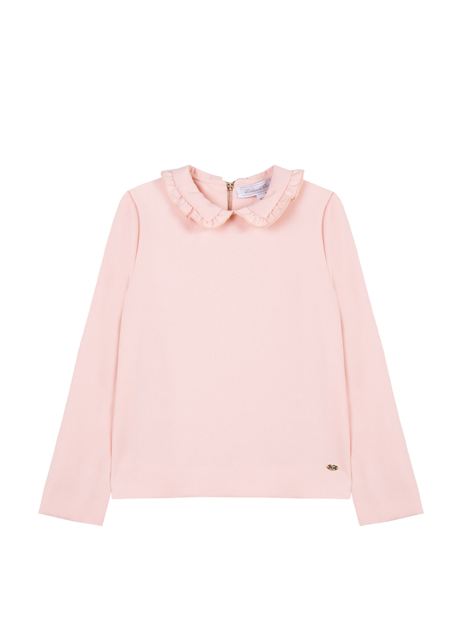 Pembe Bebe Yaka Uzun Kollu Kız Çocuk Bluz