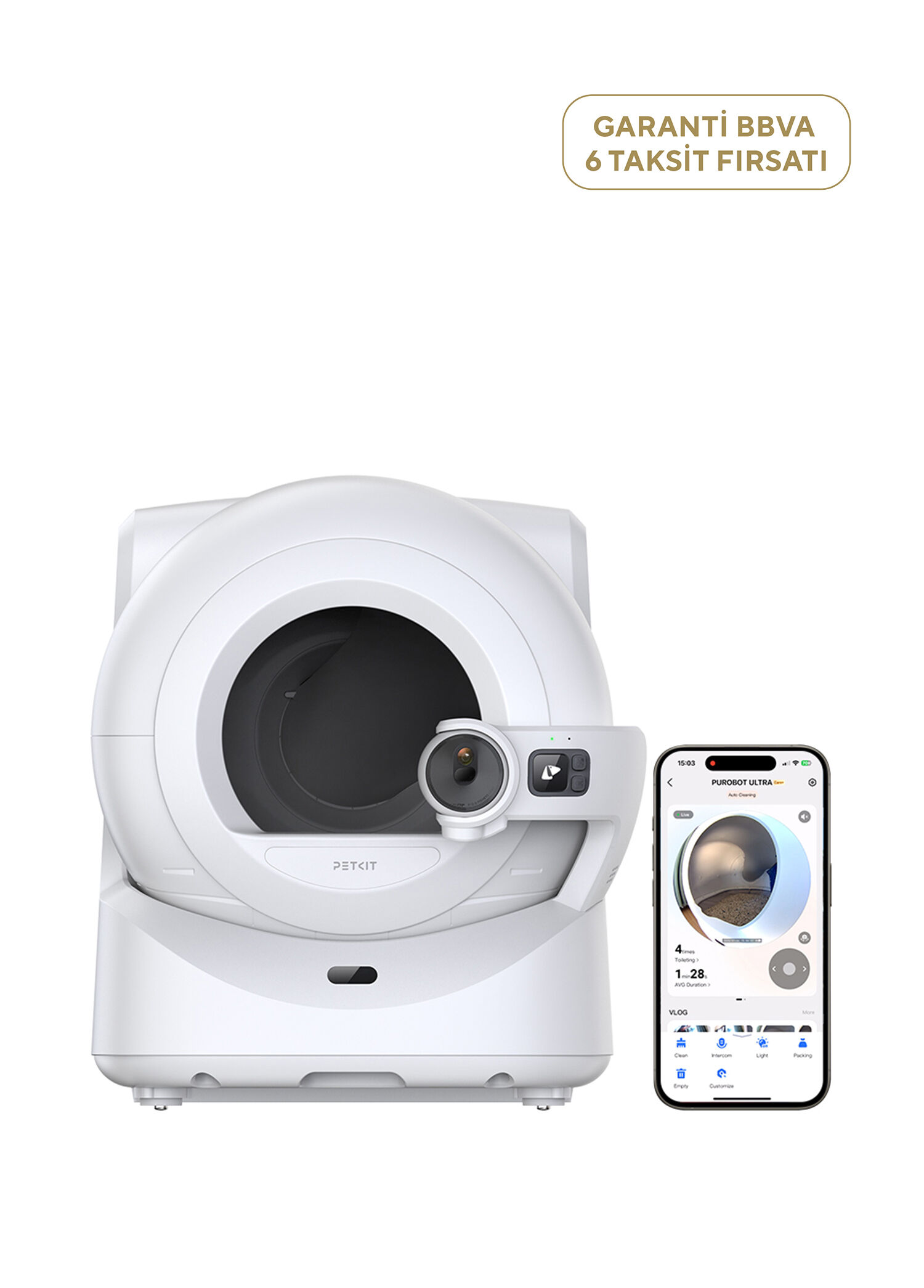Purobot Ultra Beyaz Akıllı Kedi Tuvaleti