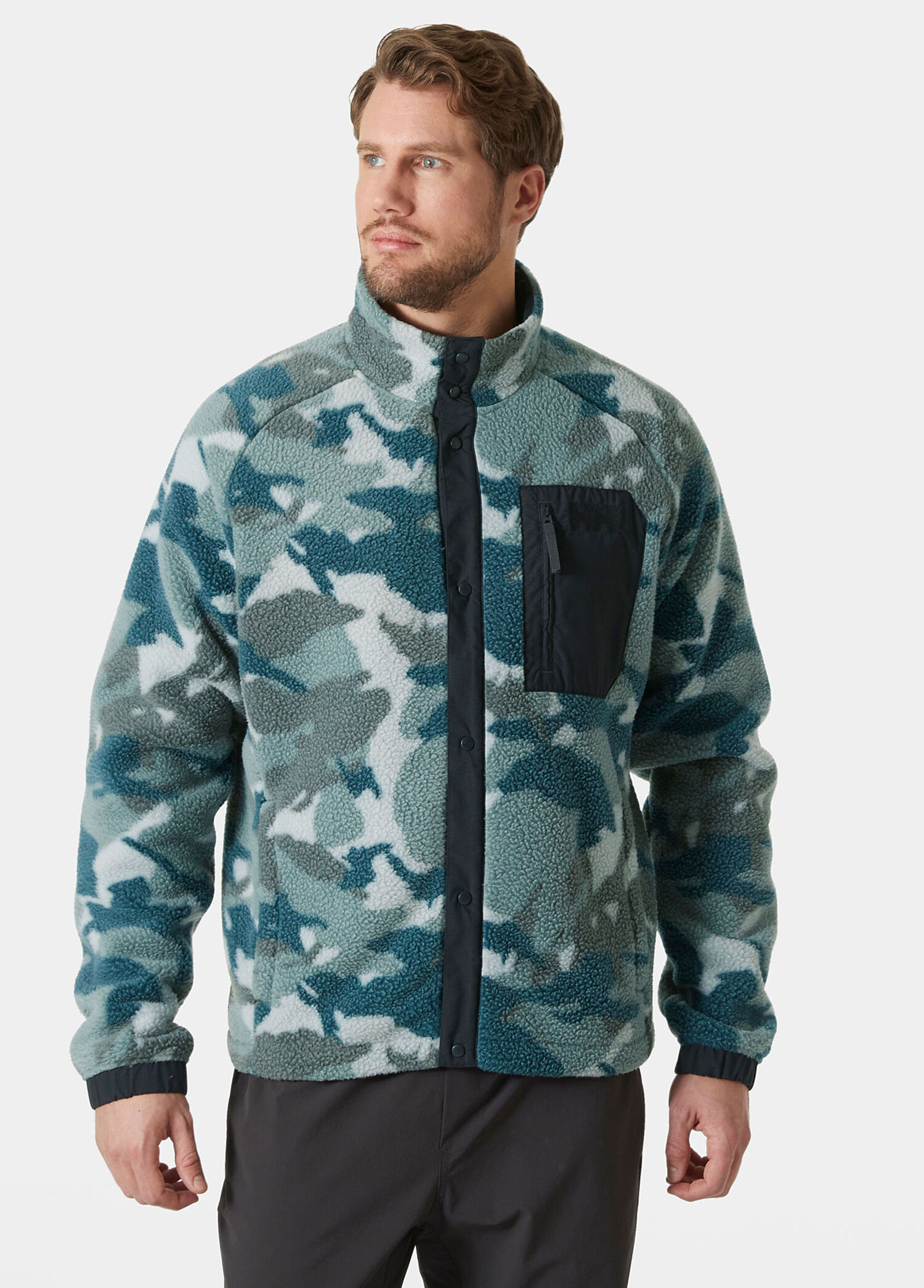 Helly Hansen Dark Greek Erkek Panorama Printed Pile Snap Haki