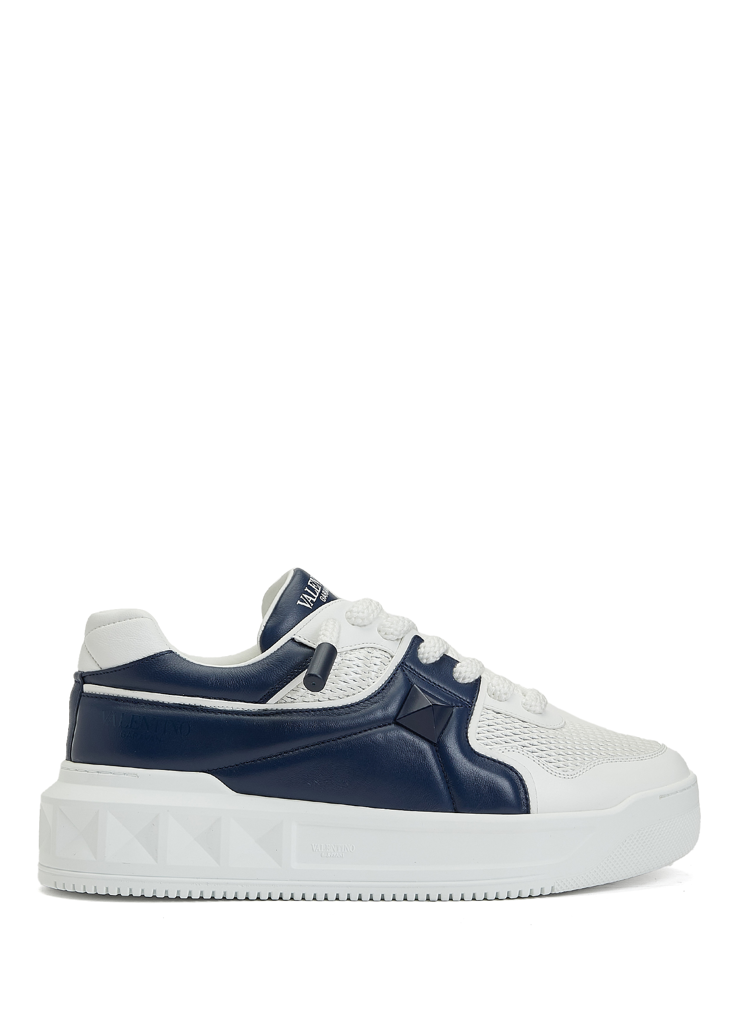 One Stud XL Low-Top Beyaz Mavi Erkek Deri Sneaker