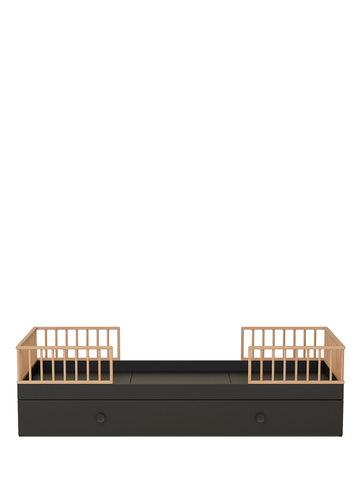 Dual Montessori Siyah Yavru Yataklı Çocuk Karyola 120 x 200 cm
