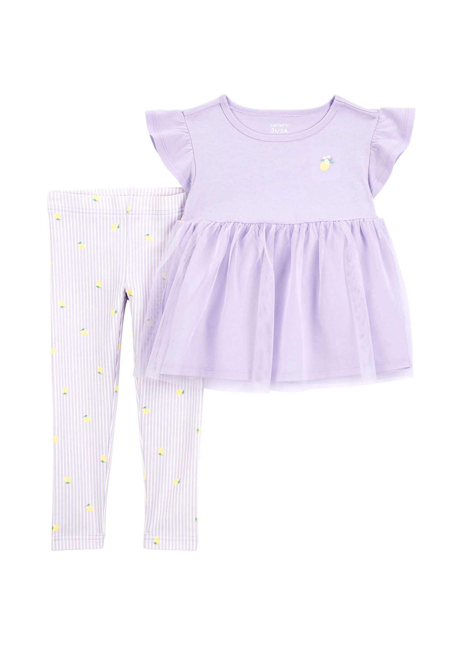 Kısa Kollu T-Shirt ve Tayt Kız Bebek 2'li Set