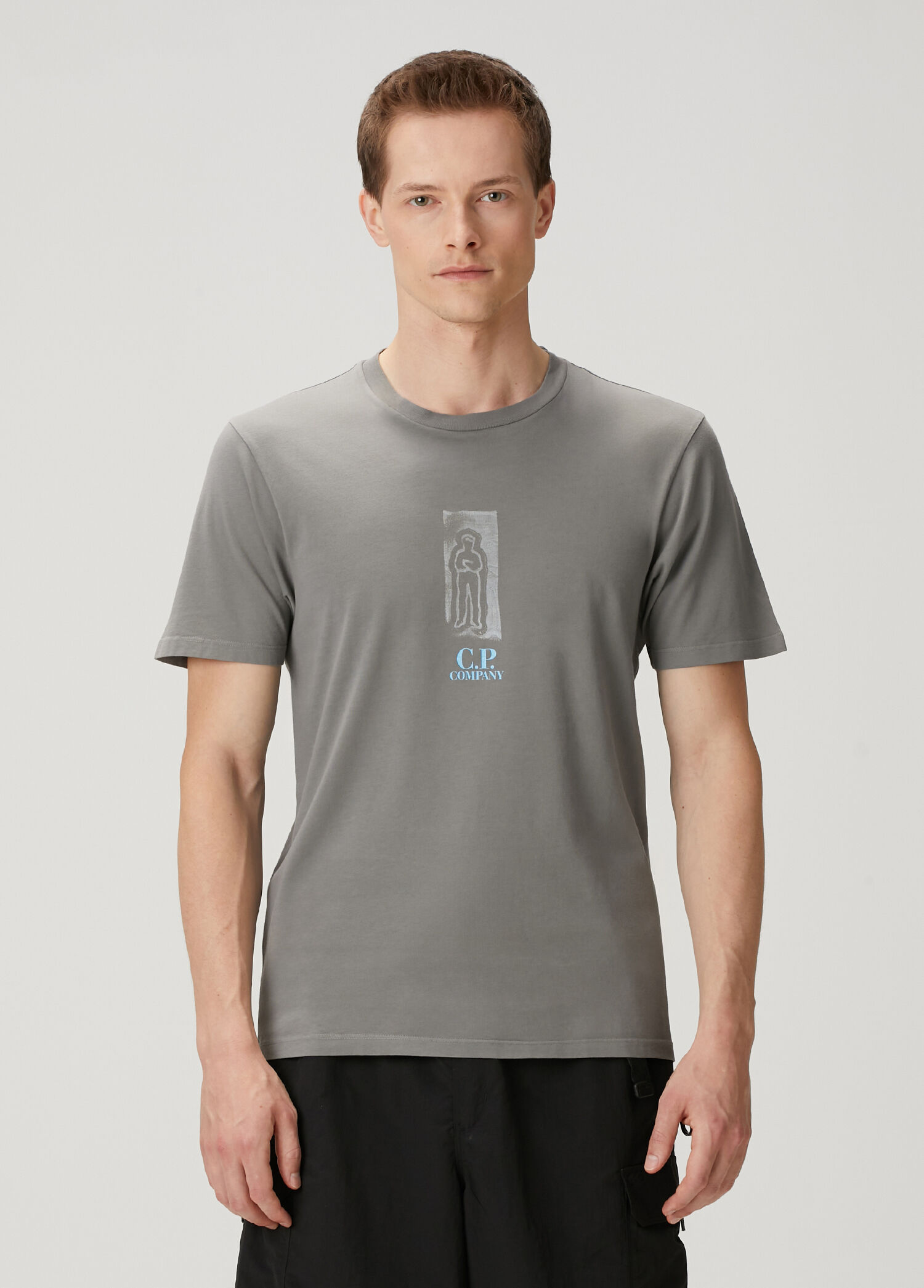 Koyu Gri Logo Baskılı T-shirt